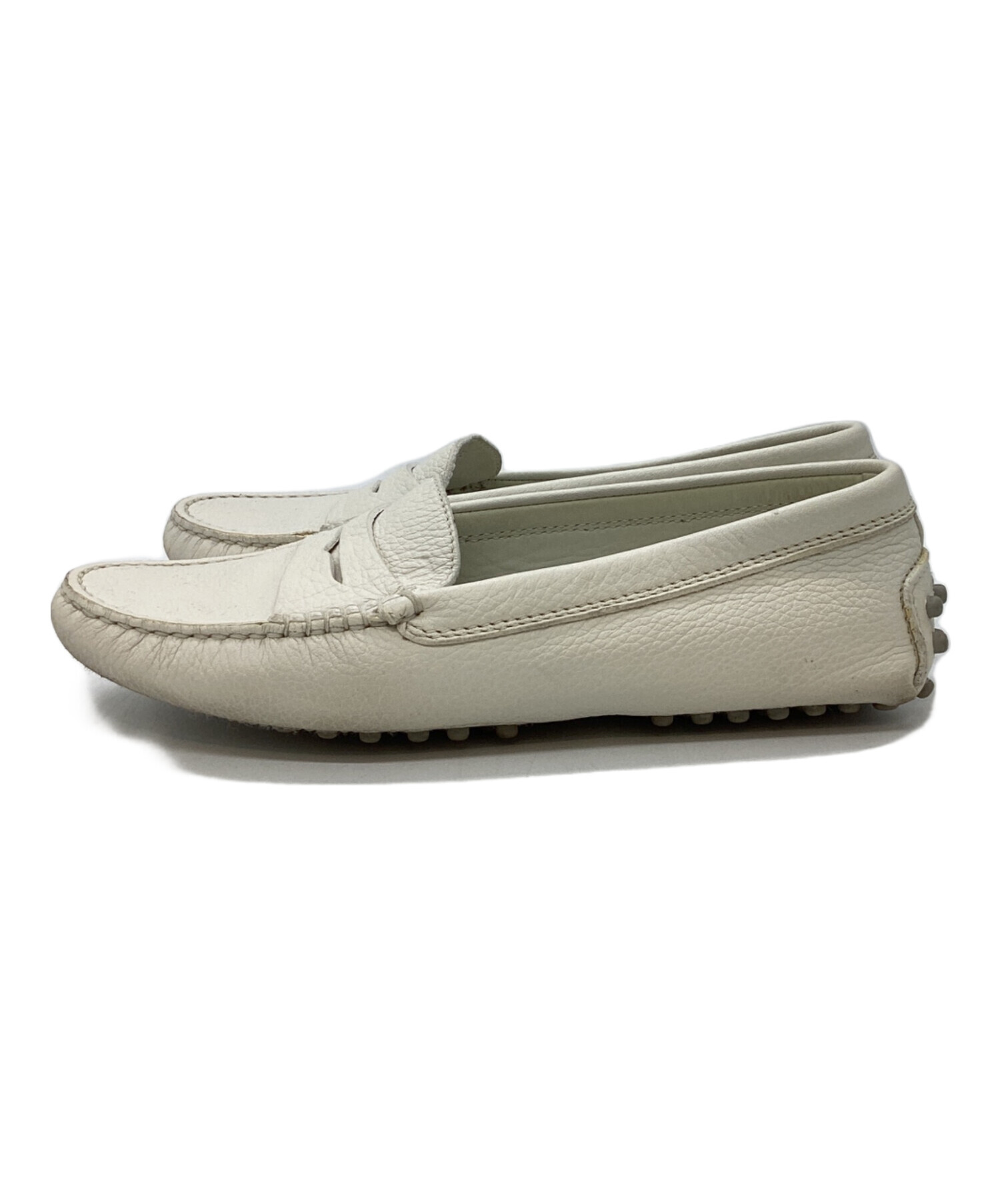 【未使用】TOD'S ホワイトレザー ローファー 中古・古着通販】TOD'S (トッズ) ローファー ホワイト サイズ:34 2/1