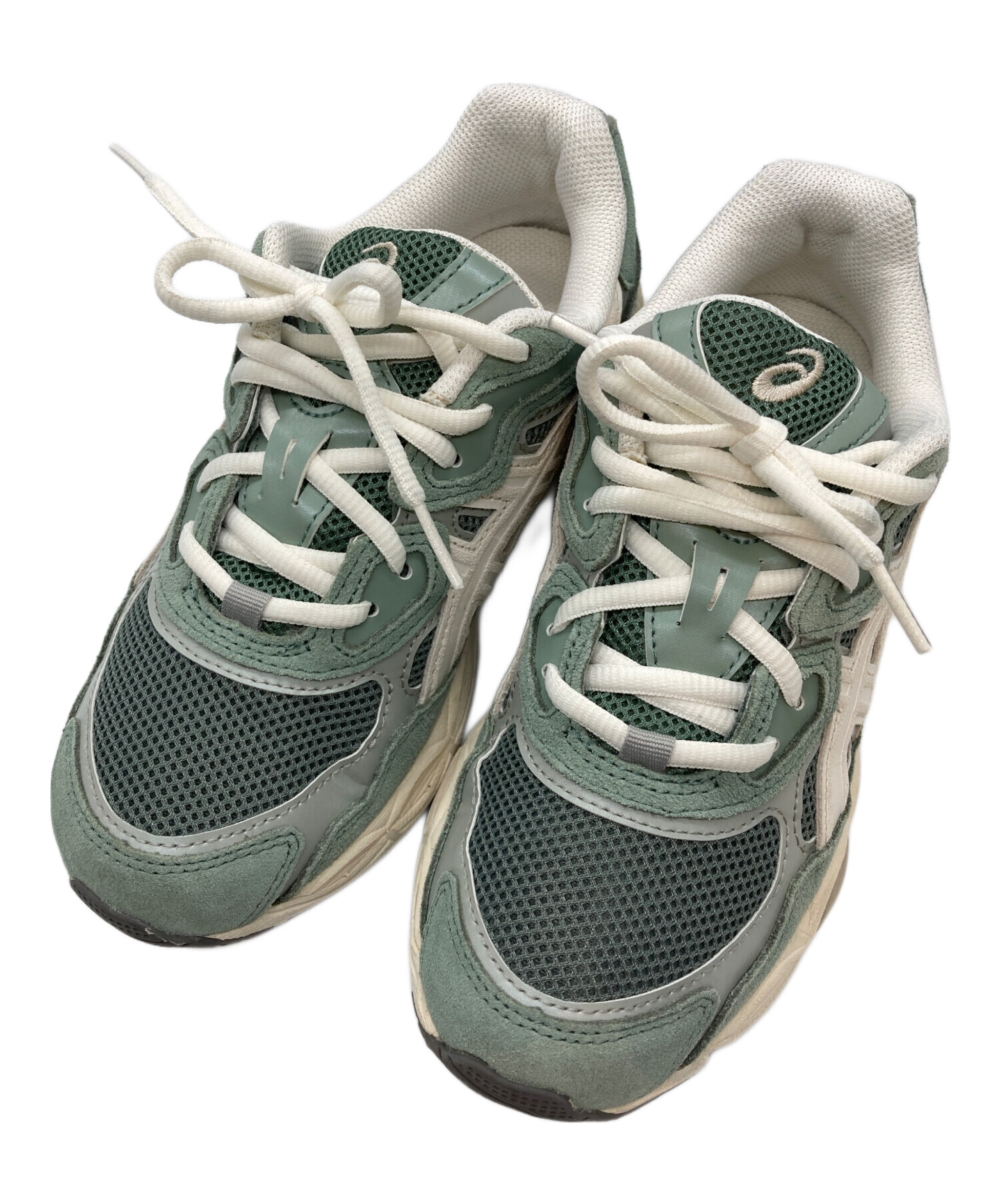 カ*エ様 【中古品】アシックス　ハイカット安全靴 ホワイト/グリーン ASICS 安全靴 アシックスハイカット マジック CP216 メンズ レディース