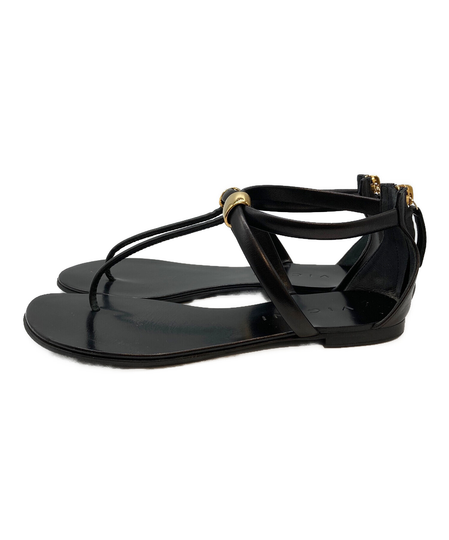 中古・古着通販】VICINI (ヴィッチーニ) STRAP SANDAL ブラック 中古・古着通販】VICINI (ヴィッチーニ) STRAP SANDAL ブラック