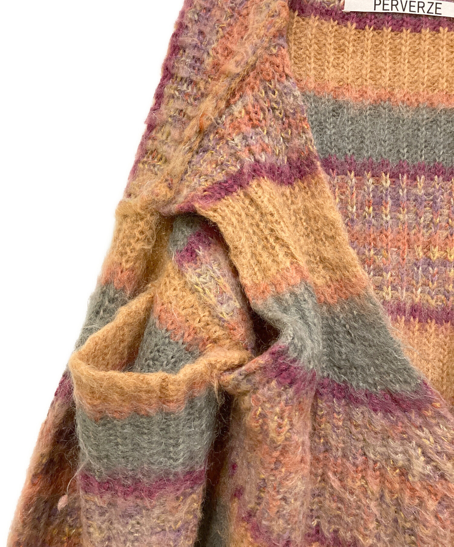 PERVERZE Stripe Mohair Wide Cardigan F パーバーズ モヘア 