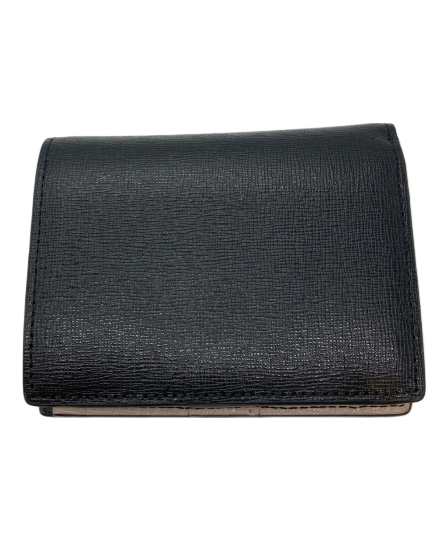 中古・古着通販】FURLA (フルラ) 2つ折り財布 ブラック×ベージュ 