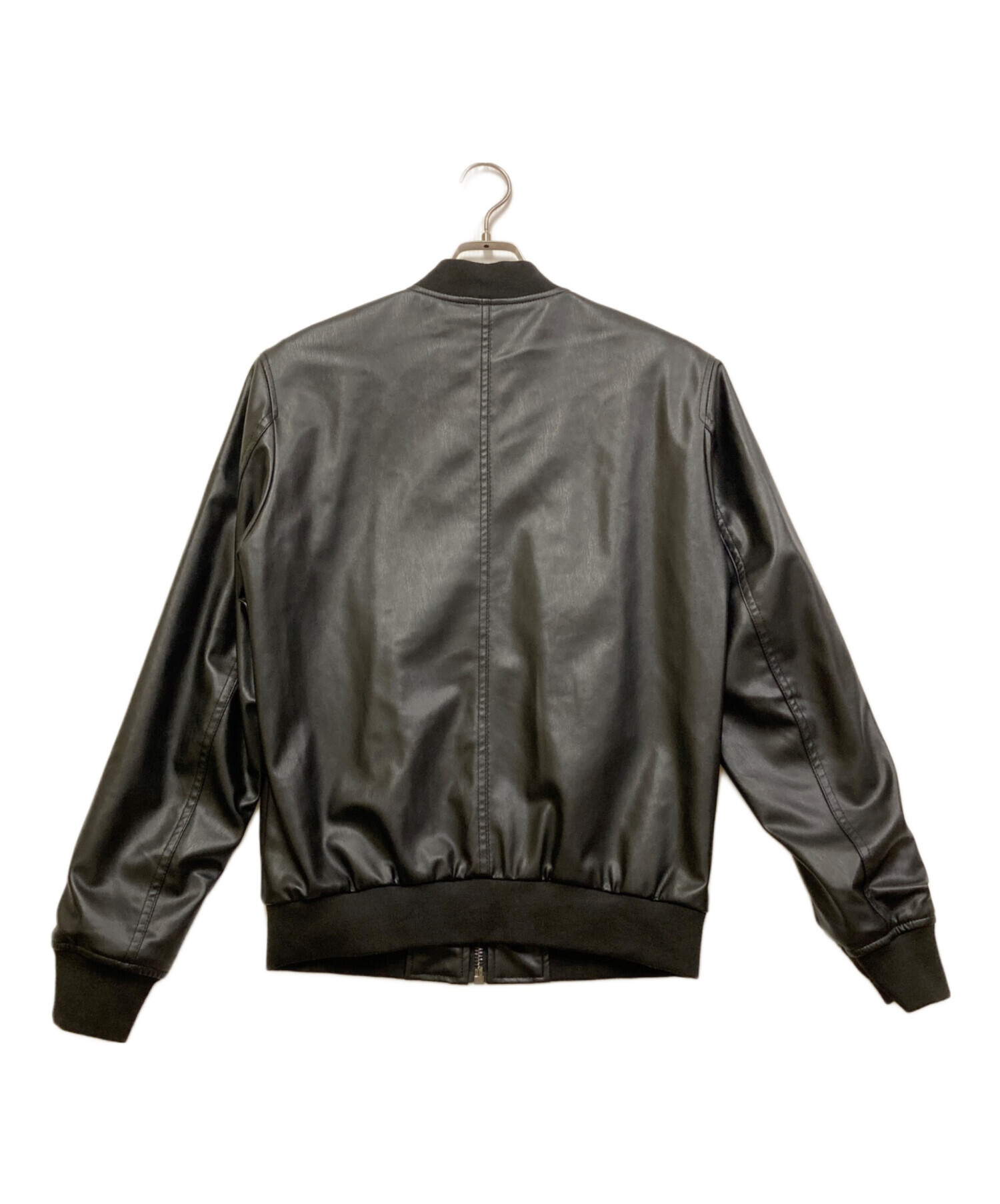 中古・古着通販】ZARA (ザラ) フェイクレザーブルゾン ブラック サイズ