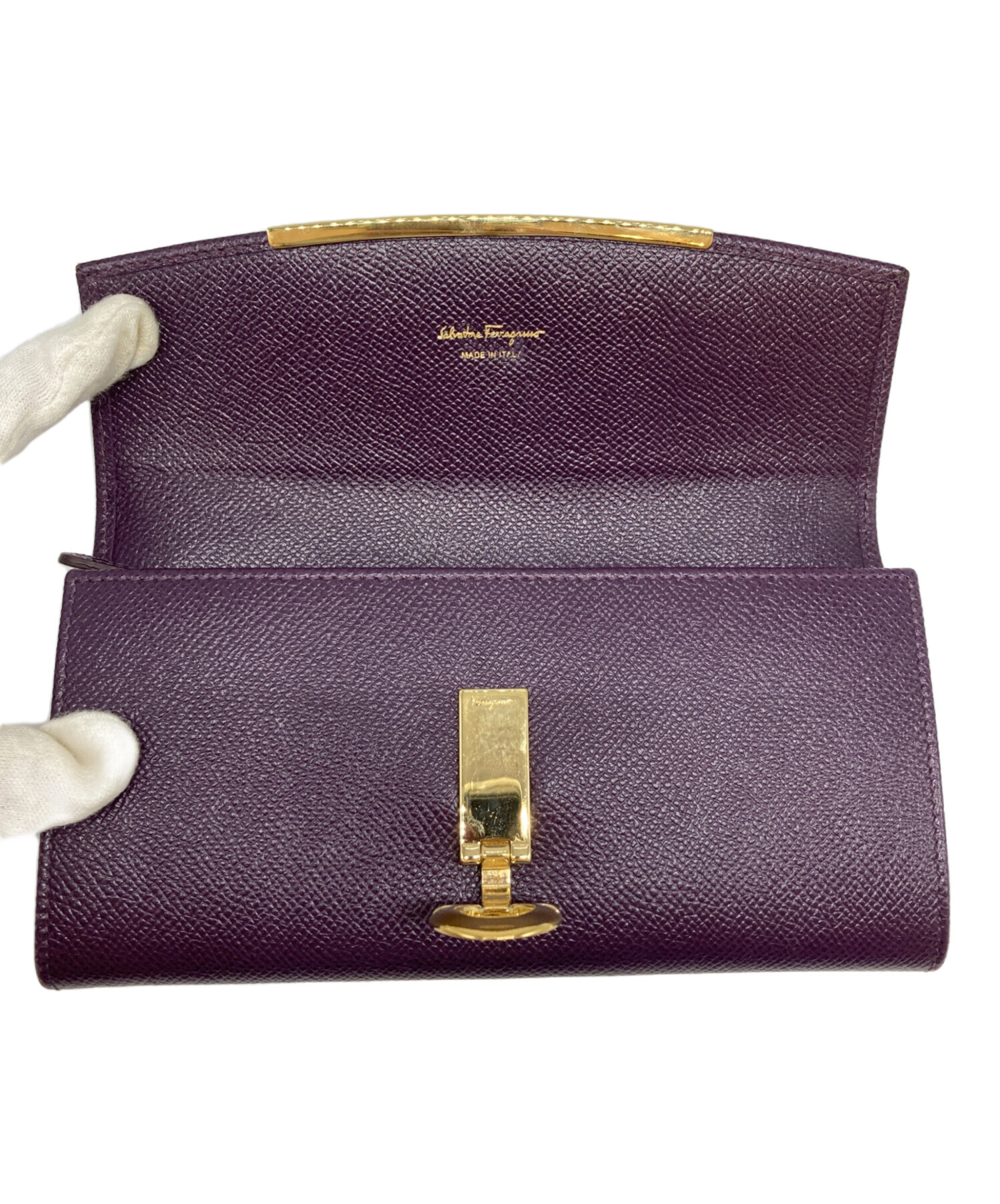 フェラガモガンチーニ長財布ライトパープルSalvatore Ferragamo 【公式