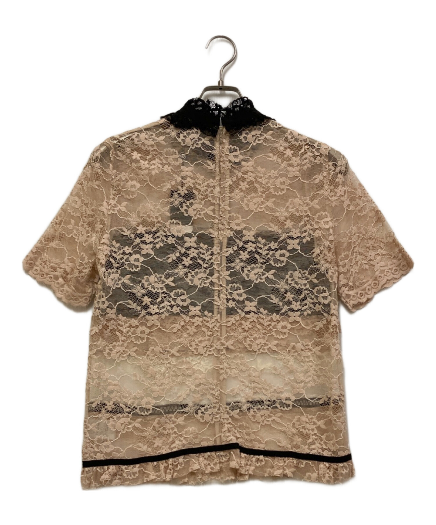 Adonisis アドニシス ブラウス M ベージュ 【古着】【中古】【送料無料】 中古・古着通販】Adonisis (アドニシス) レースブラウス ベージュ