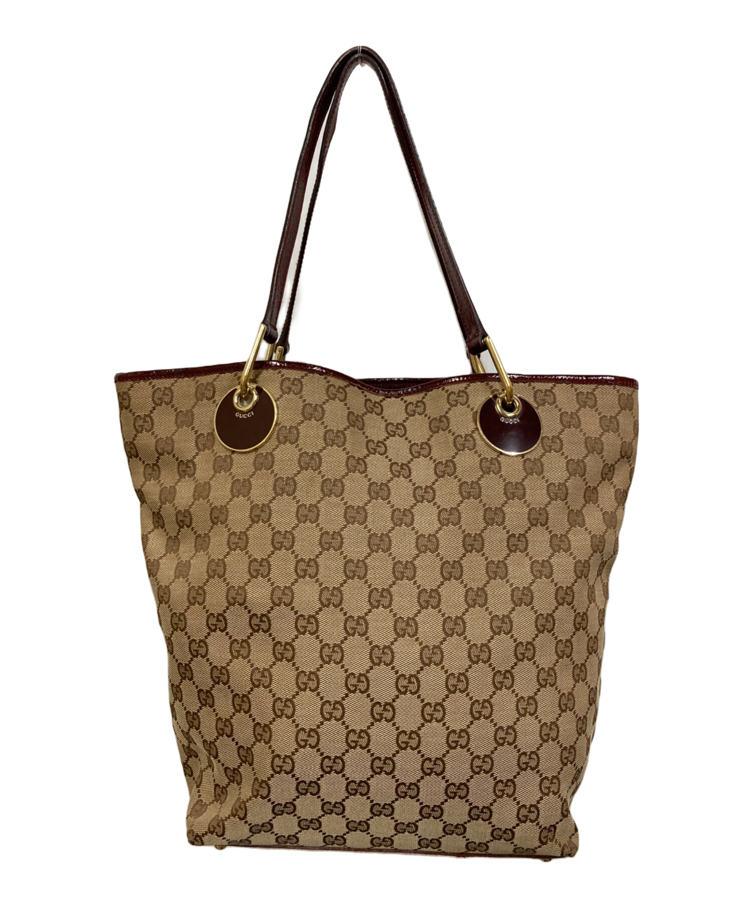 GUCCI ベージュキャンバストートバッグ