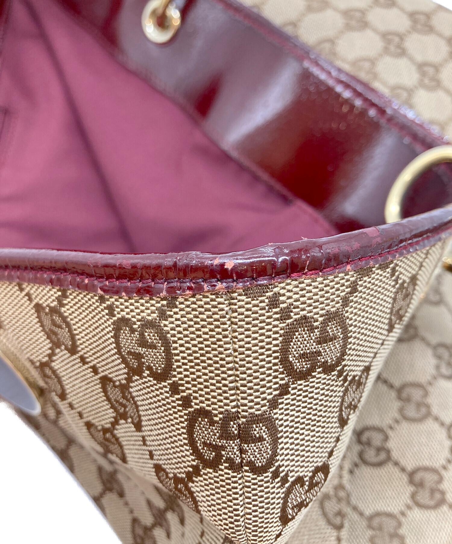 中古・古着通販】GUCCI (グッチ) GGキャンバストートバッグ ベージュ
