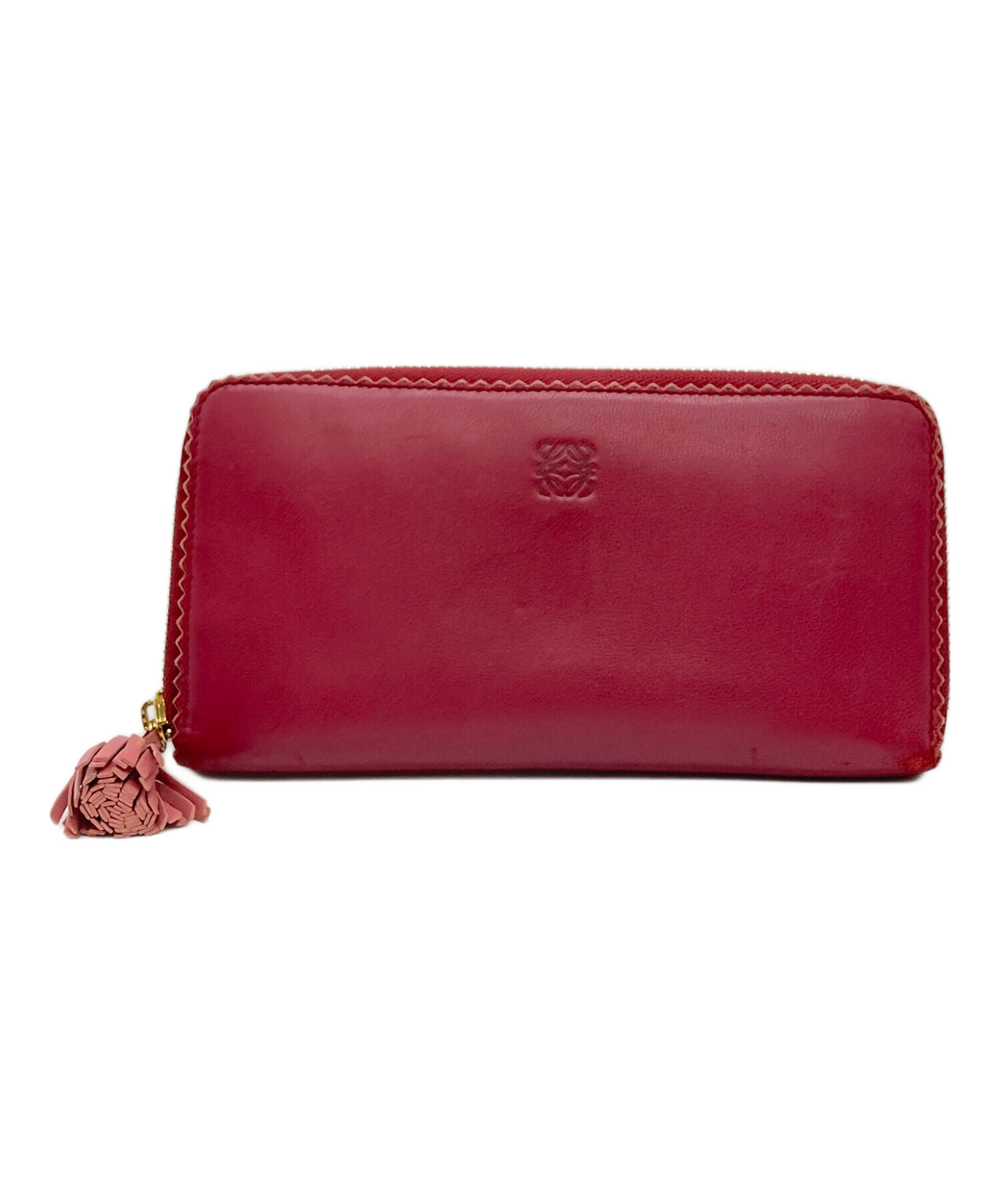 中古・古着通販】LOEWE (ロエベ) ナッパレザー長財布 レッド｜ブランド