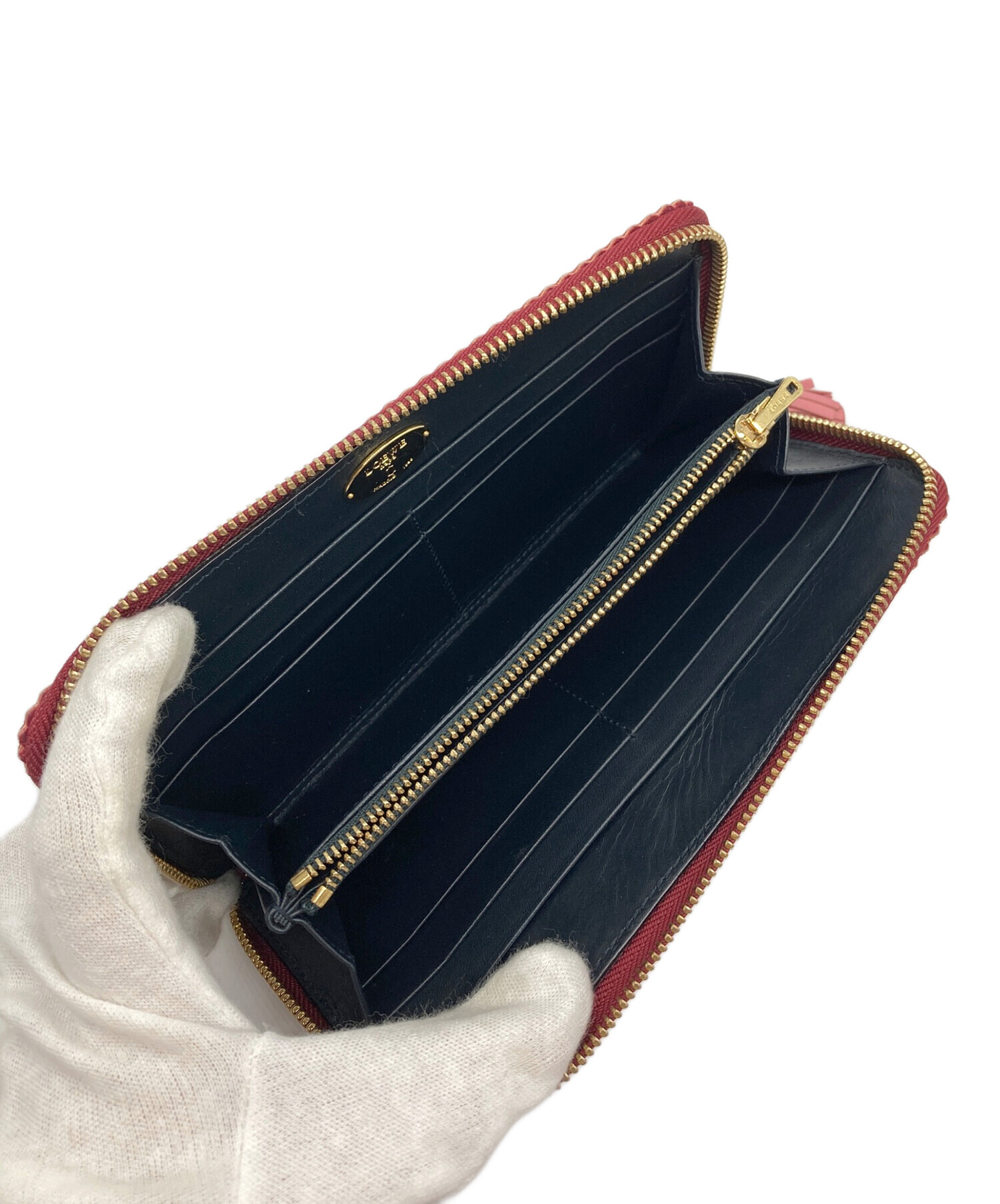 LOEWE  ナッパレザー フリンジ 付き 長財布 ec-18774-1.jpg