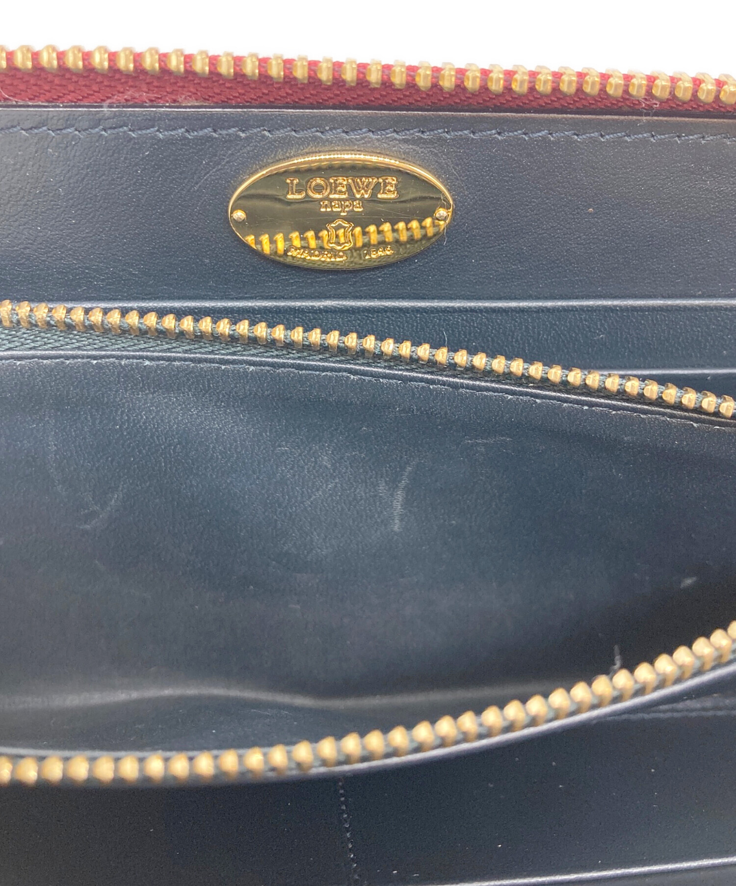 中古・古着通販】LOEWE (ロエベ) ナッパレザー長財布 レッド｜ブランド