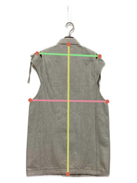 中古・古着通販】soduk (スドーク) ribbon denim vest グレー