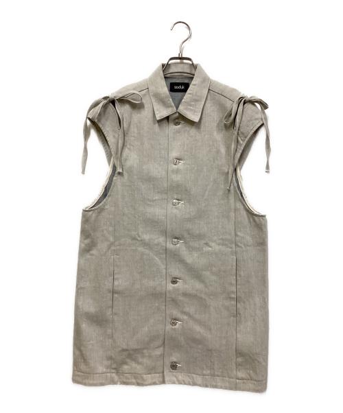 中古・古着通販】soduk (スドーク) ribbon denim vest グレー サイズ