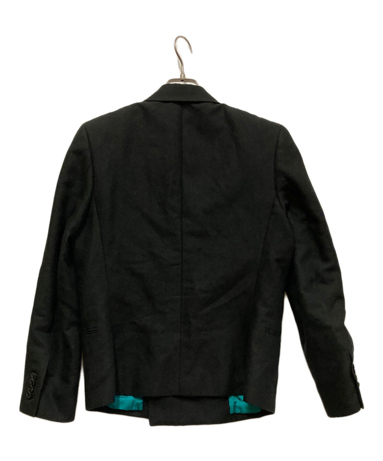 ポールスミス ブラックレザー テーラードジャケット 新品同様☆PSポールスミス☆羊革レザーテーラードジャケット☆M☆黒