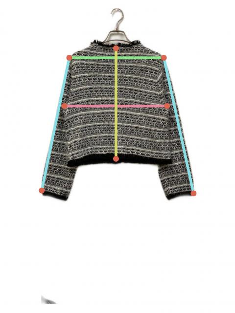 美品　foufou / フーフー ニットツィードノーカラージャケット 中古・古着通販】foufou (フーフー) ニットツイードノーカラー