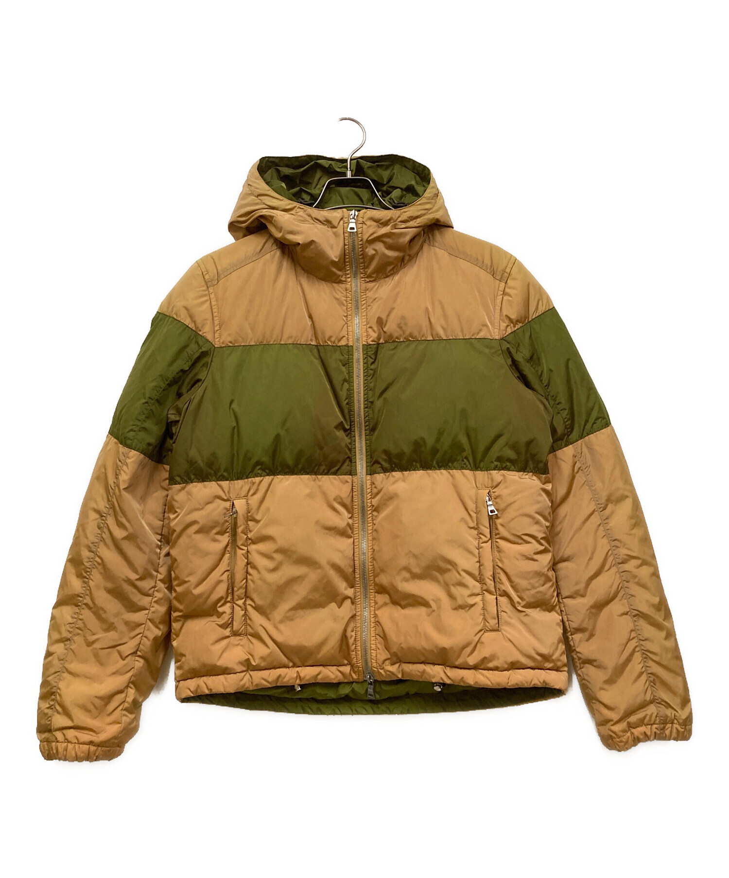 中古・古着通販】PRADA (プラダ) ダウンジャケット カーキ×ベージュ 