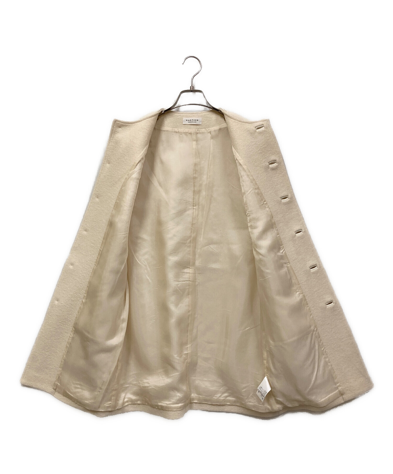 美品✨MACPHEE フェイクレザーコンビ クルーネックジレ 36 白 中古・古着通販】MACPHEE (マカフィー) フェイクレザーコンビ クルー