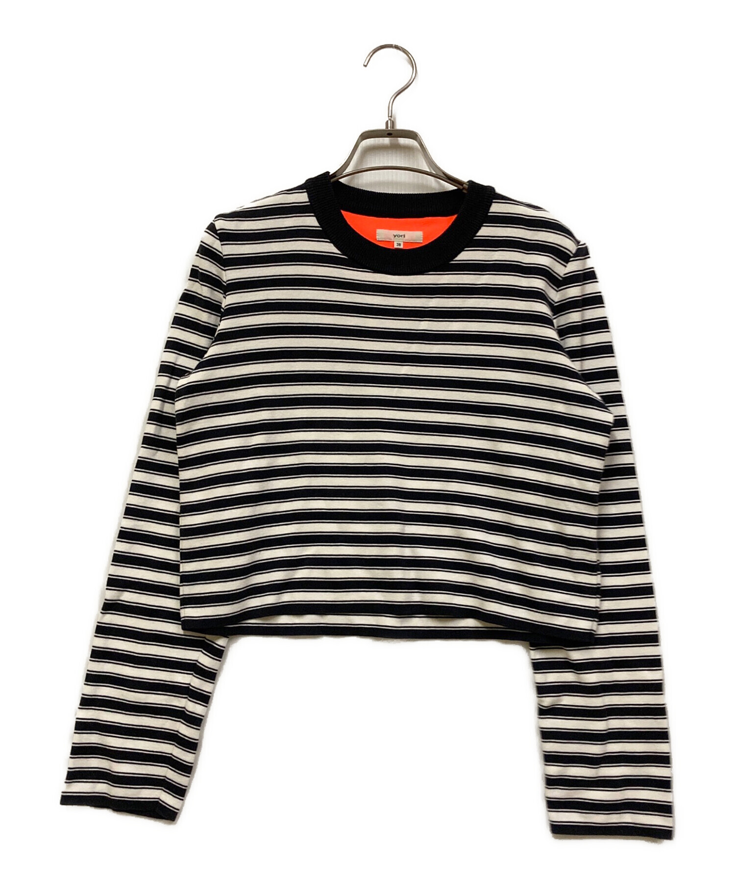 中古・古着通販】YORI (ヨリ) ミラノリブボーダーショートニット