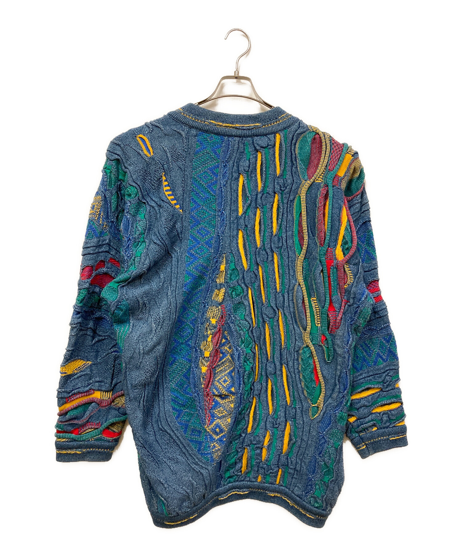 COOGI（クージー）3Dニットカーディガン 中古・古着通販】Coogi (クージー) 3Dニットカーディガン ブルー