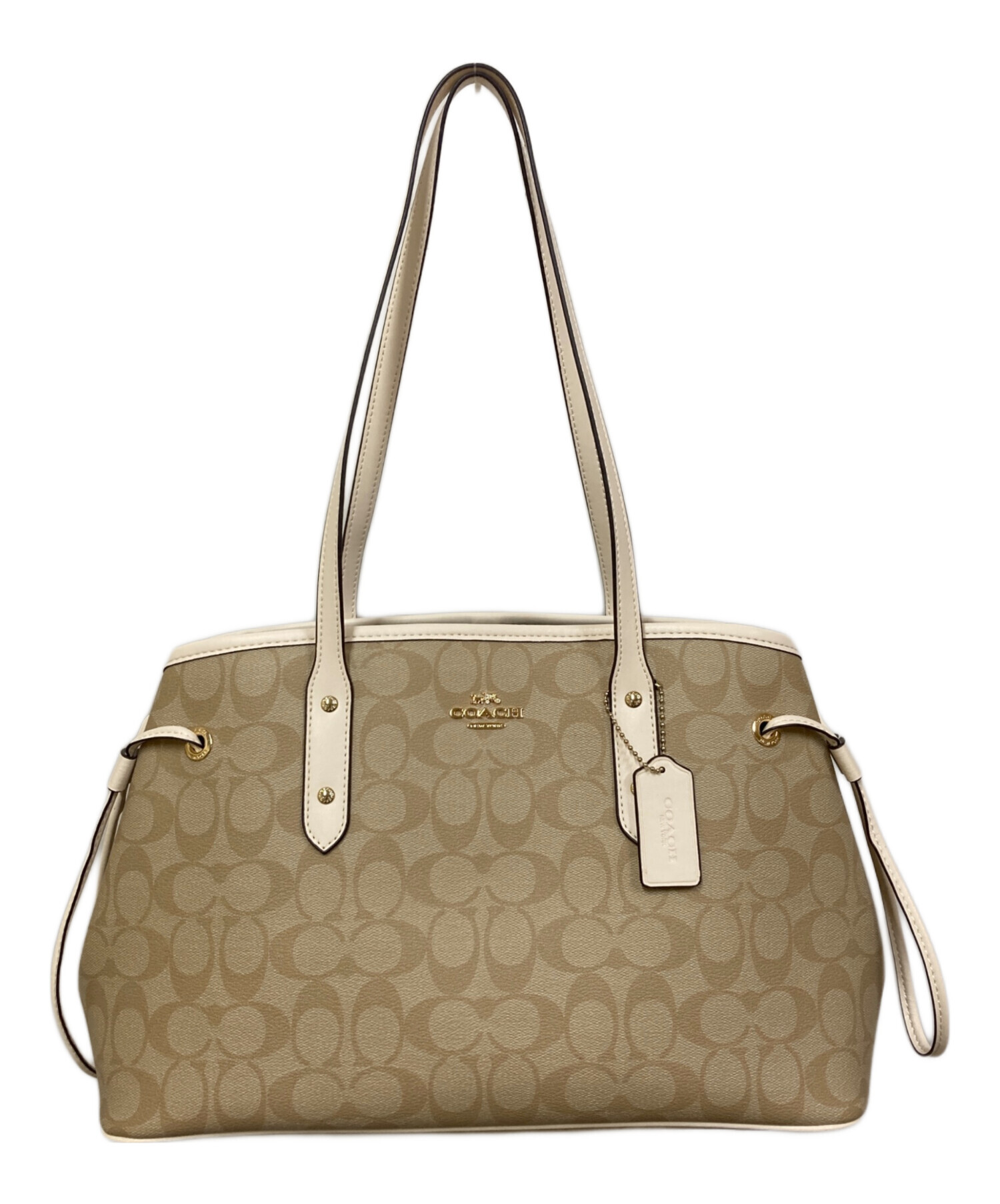中古・古着通販】COACH (コーチ) シグネチャートートバッグ ベージュ 