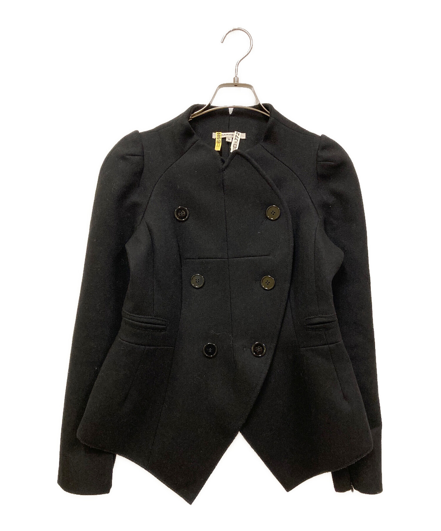 美品　CARVEN カルヴェン　ウールコート 中古・古着通販】CARVEN (カルヴェン) ウールコート ブラック サイズ