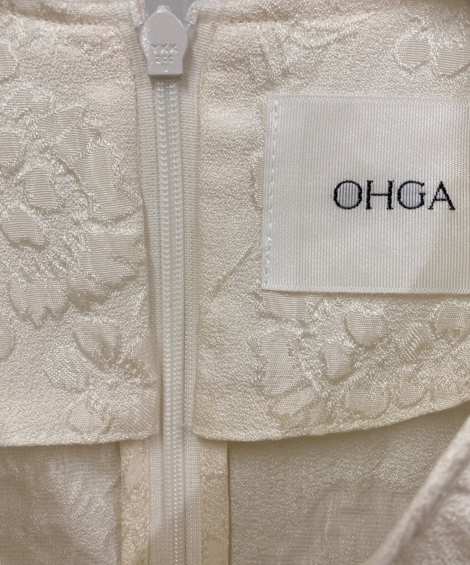 中古・古着通販】OHGA (オオガ) ジャガードペプラムギャザーブラウス