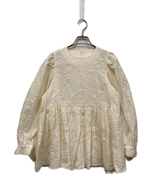 新品タグ付き！OHGA ジャガードギャザーブラウス 中古・古着通販】OHGA (オオガ) ジャガードペプラムギャザーブラウス
