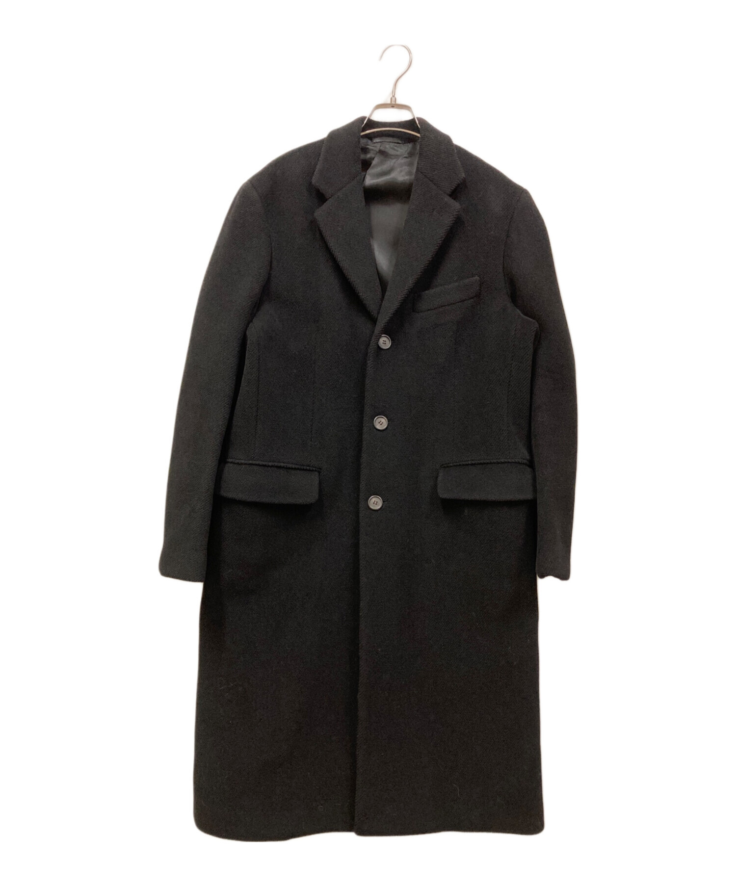 中古・古着通販】PRADA (プラダ) ウールチェスターコート ブラック