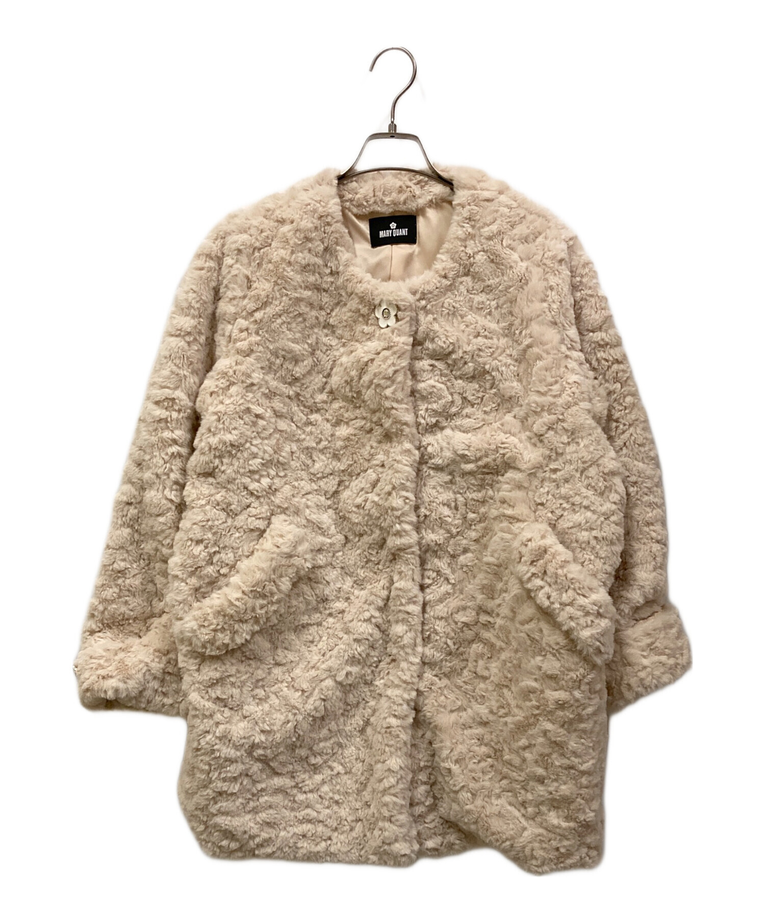 中古・古着通販】MARY QUANT (マリークヮント) ノーカラーファーコート 