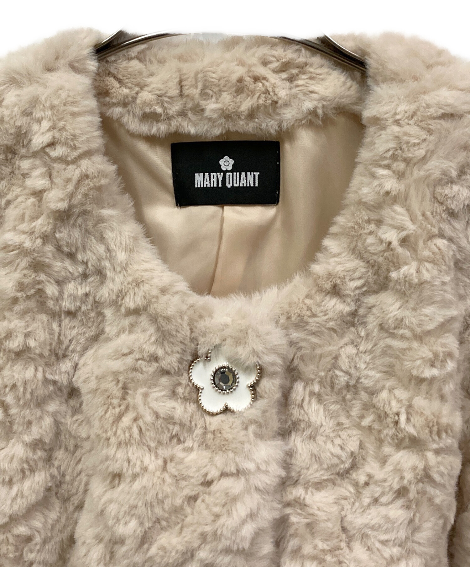 中古・古着通販】MARY QUANT (マリークヮント) ノーカラーファーコート 