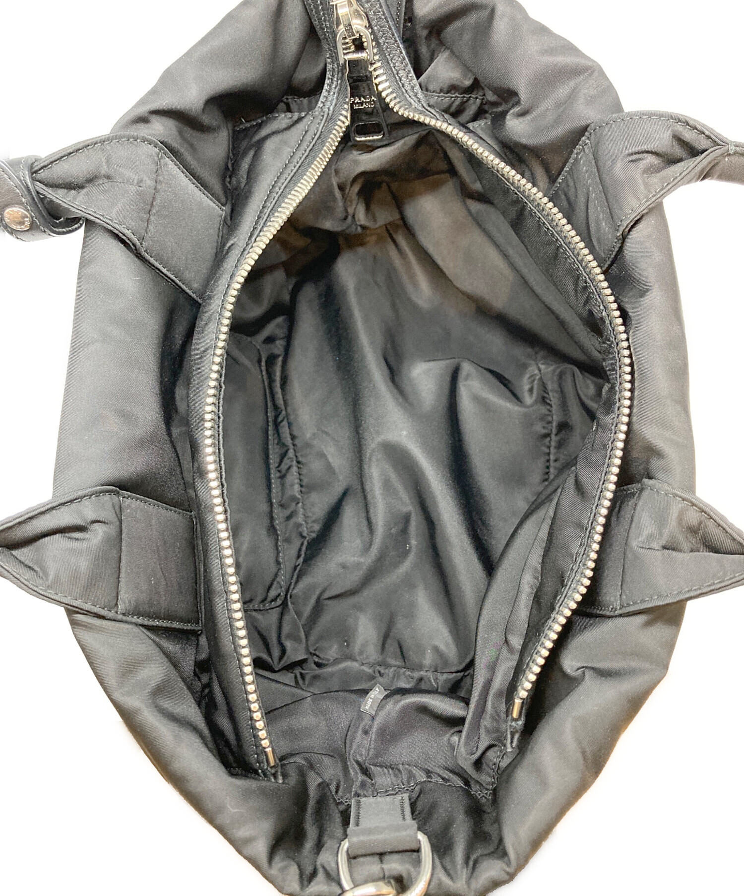 中古・古着通販】PRADA (プラダ) レオパード柄トートバッグ ブラック