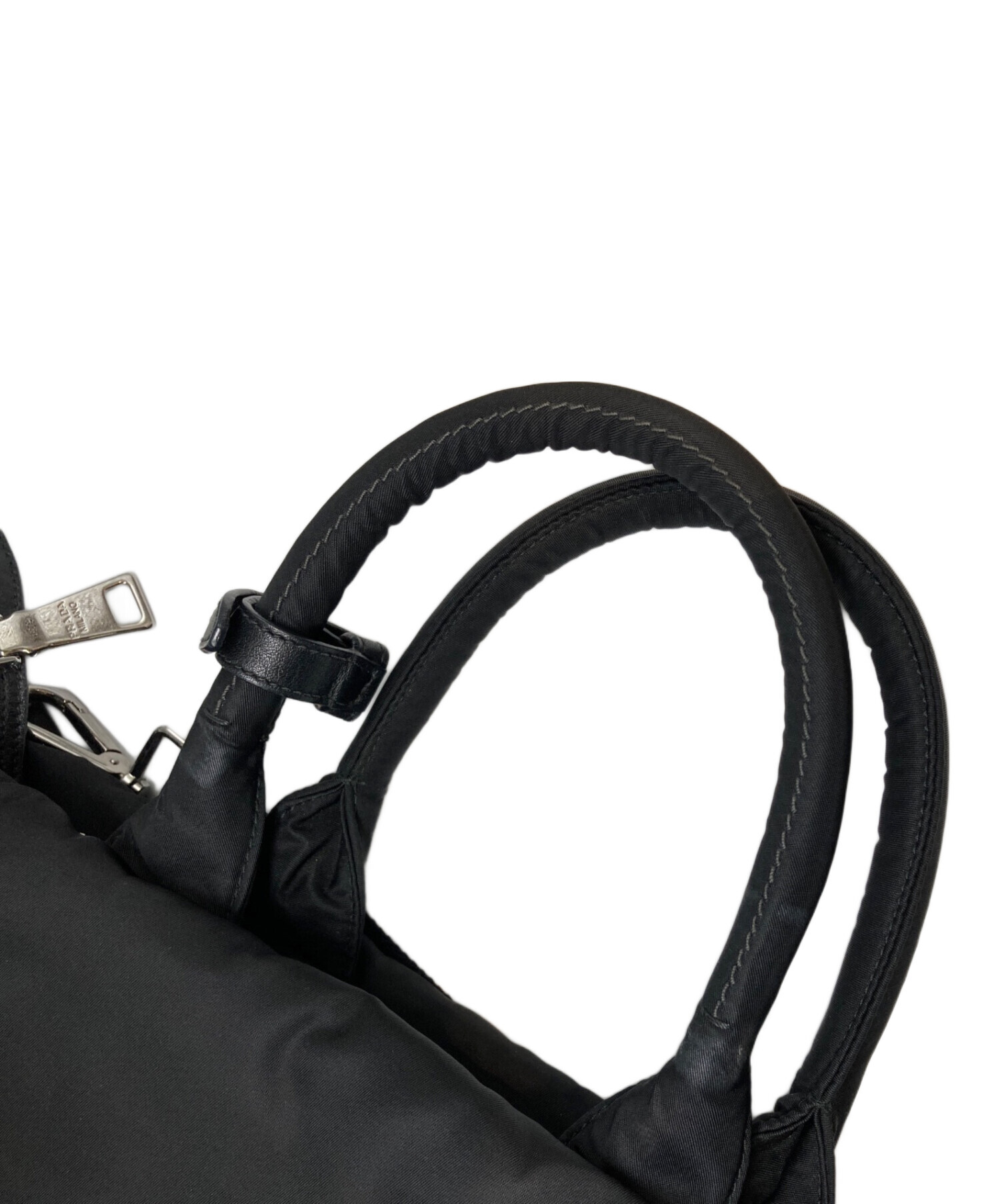 中古・古着通販】PRADA (プラダ) レオパード柄トートバッグ ブラック