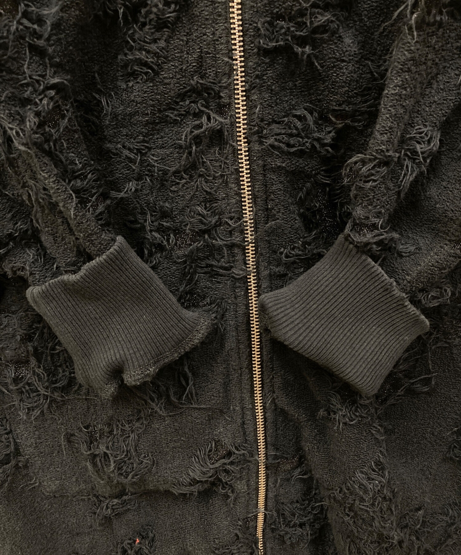 中古・古着通販】DIESEL (ディーゼル) ロングジップパーカー ブラック