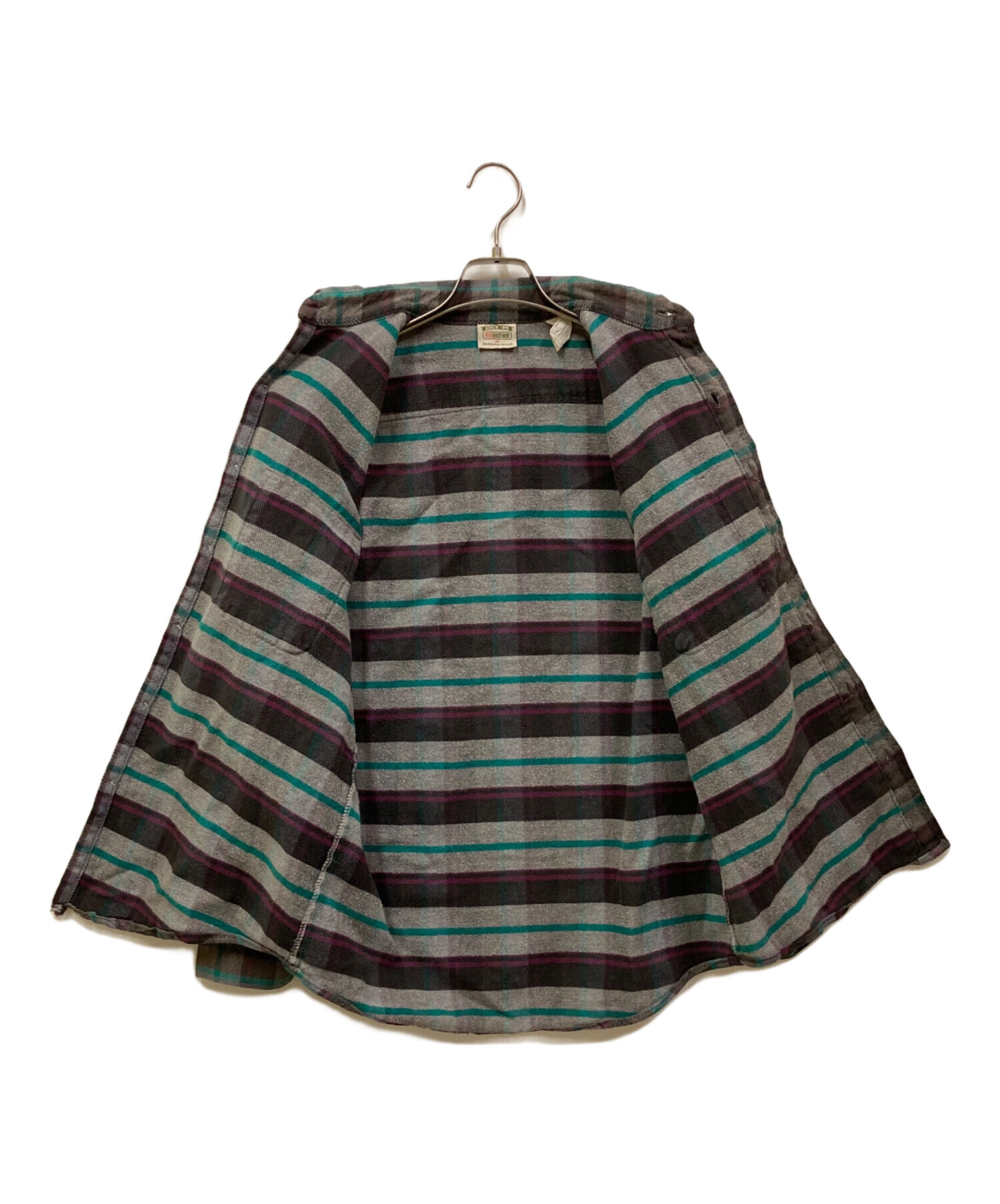 【好配色】00s FIVE BROTHER コットンネルシャツ 渋カジ古着 M 好配色】00s FIVE BROTHER コットンネルシャツ 渋カジ古着 M