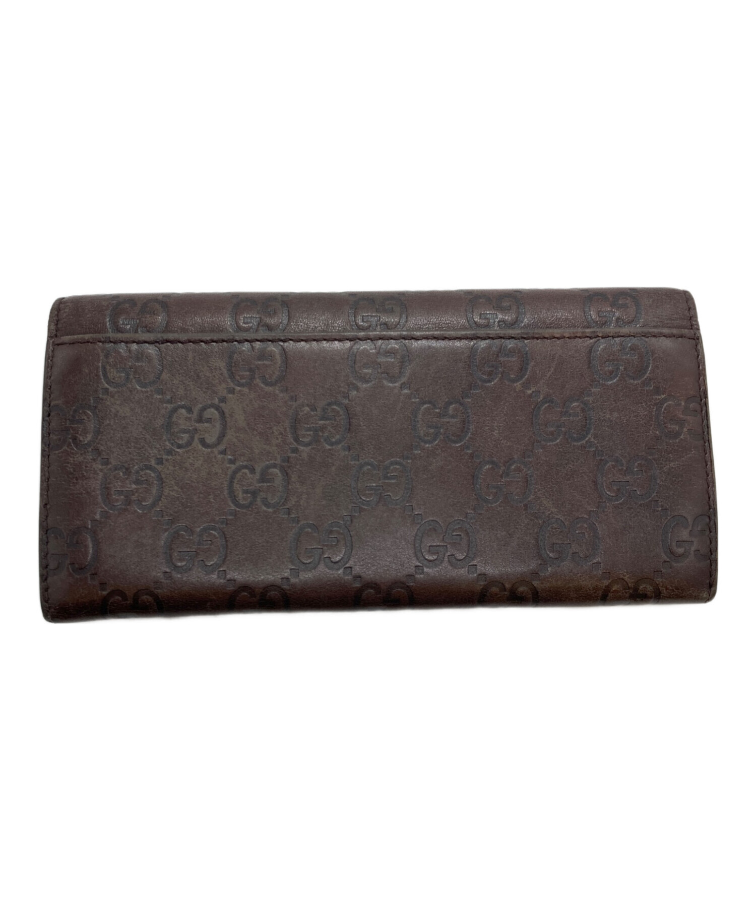 中古・古着通販】GUCCI (グッチ) グッチシマレザーウォレット ブラウン