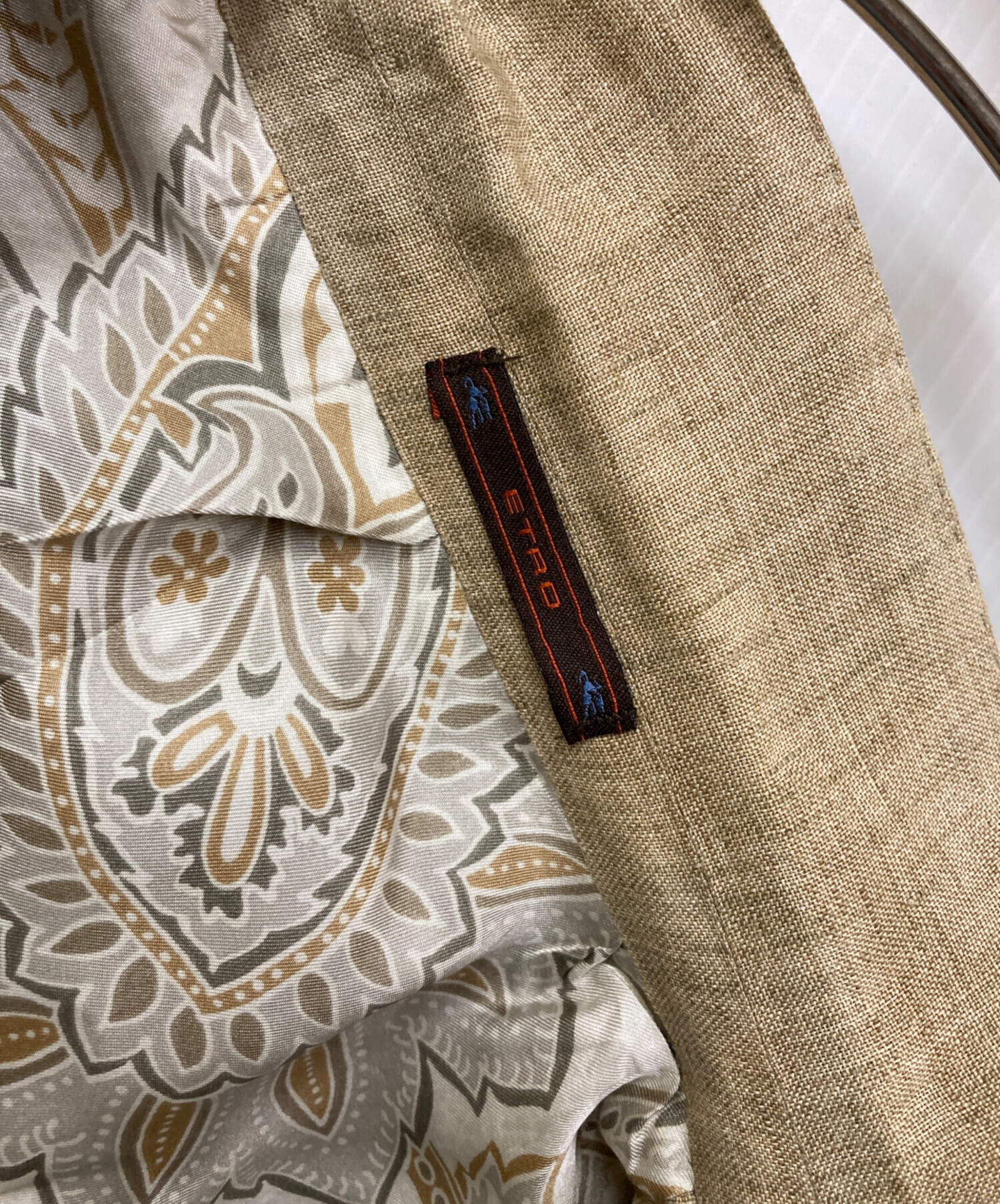 中古・古着通販】ETRO (エトロ) リネンテーラードジャケット ベージュ