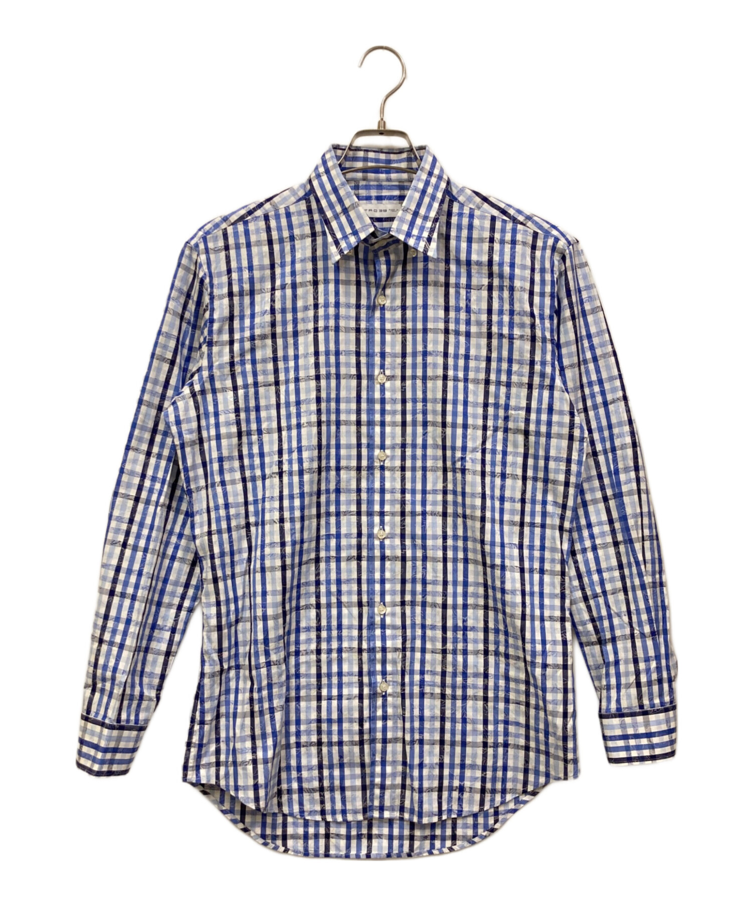 中古・古着通販】ETRO (エトロ) チェックシャツ ブルー サイズ:表記 