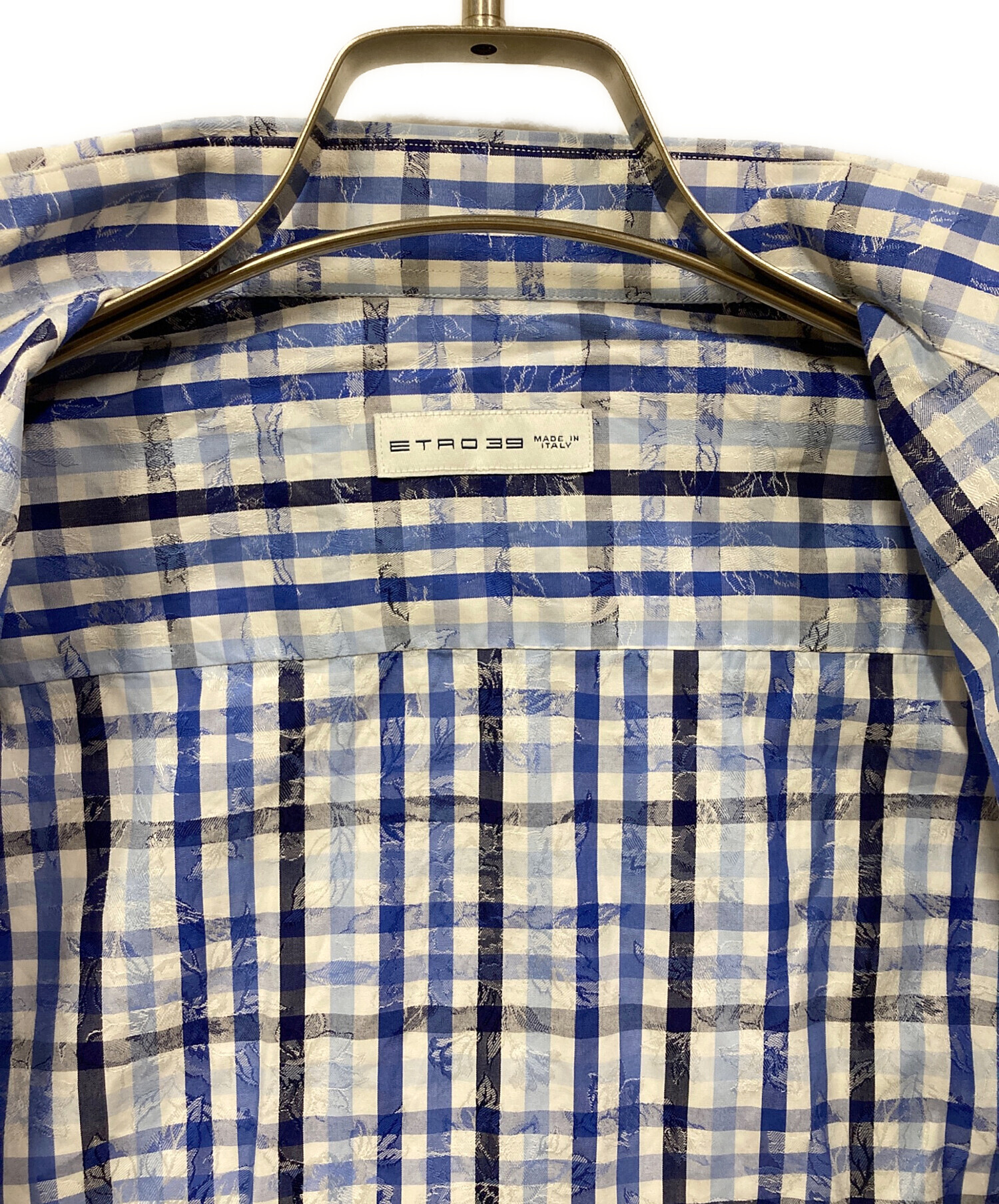 中古・古着通販】ETRO (エトロ) チェックシャツ ブルー サイズ:表記 