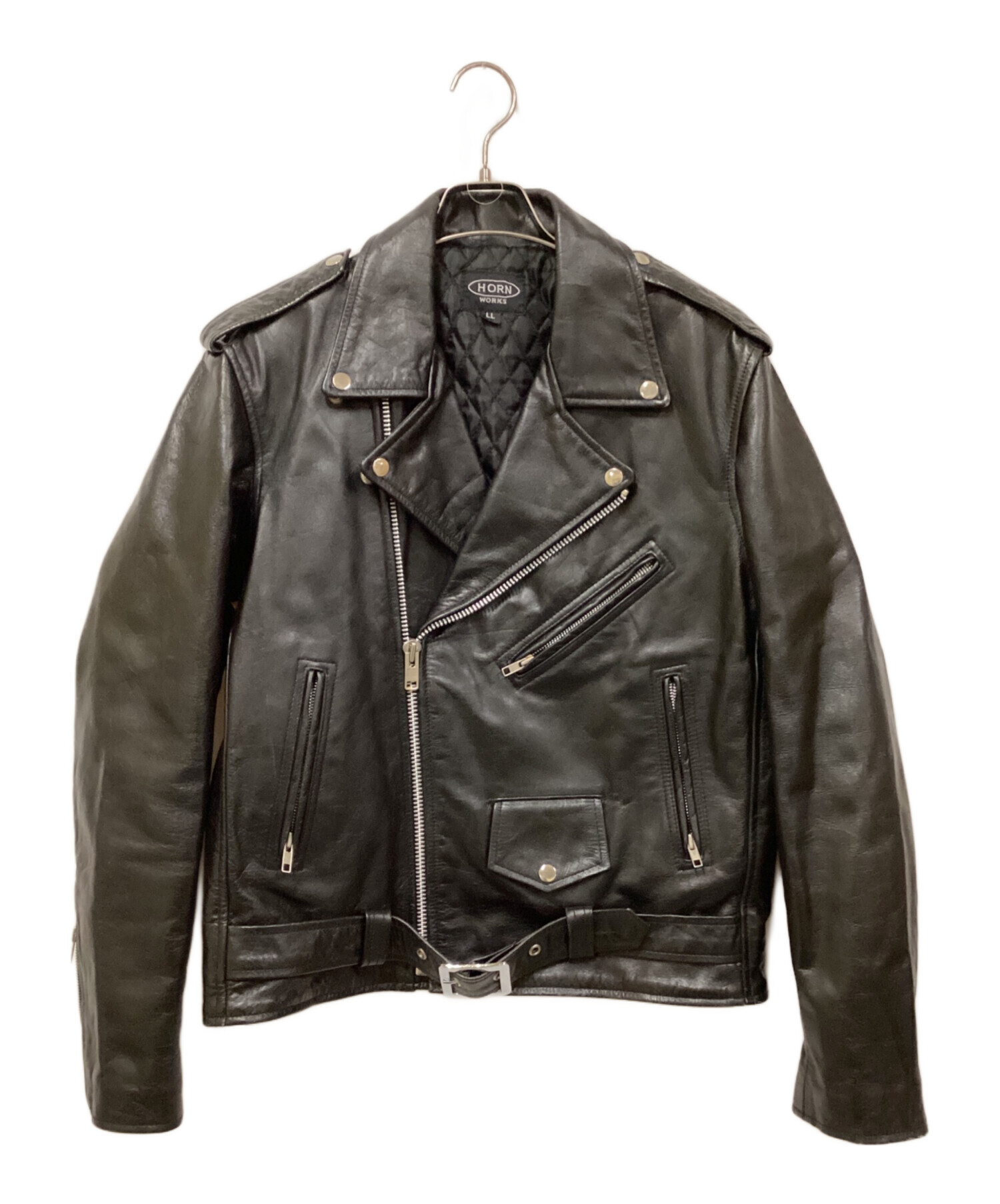 未使用 HORN WORKS レザージャケット ライダース 大きいサイズ 5L 中古・古着通販】HORN WORKS (ホーンワークス) レザーライダース