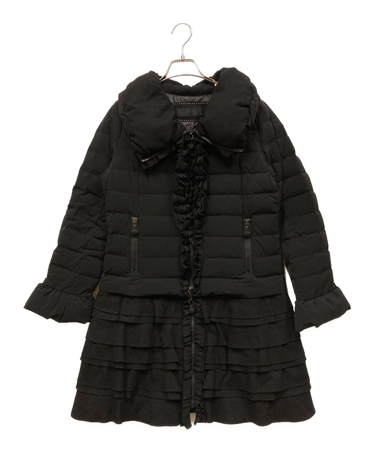 01914-3 TOBECHICトゥービーシックフリルティアードコート42Ｌ 中古・古着通販】TO BE CHIC (トゥービーシック) フリルティアード