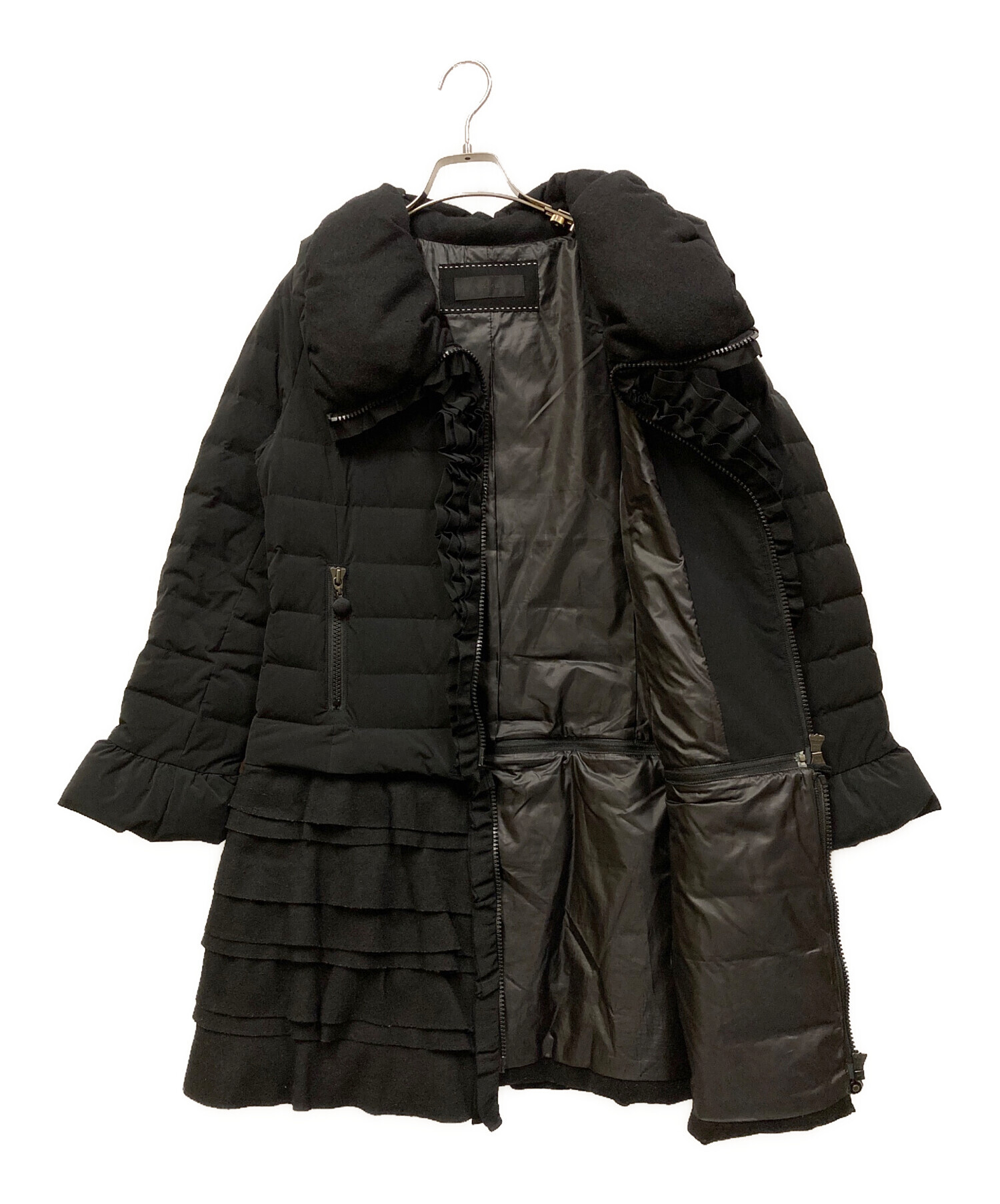 01914-3 TOBECHICトゥービーシックフリルティアードコート42Ｌ 中古・古着通販】TO BE CHIC (トゥービーシック) フリルティアード