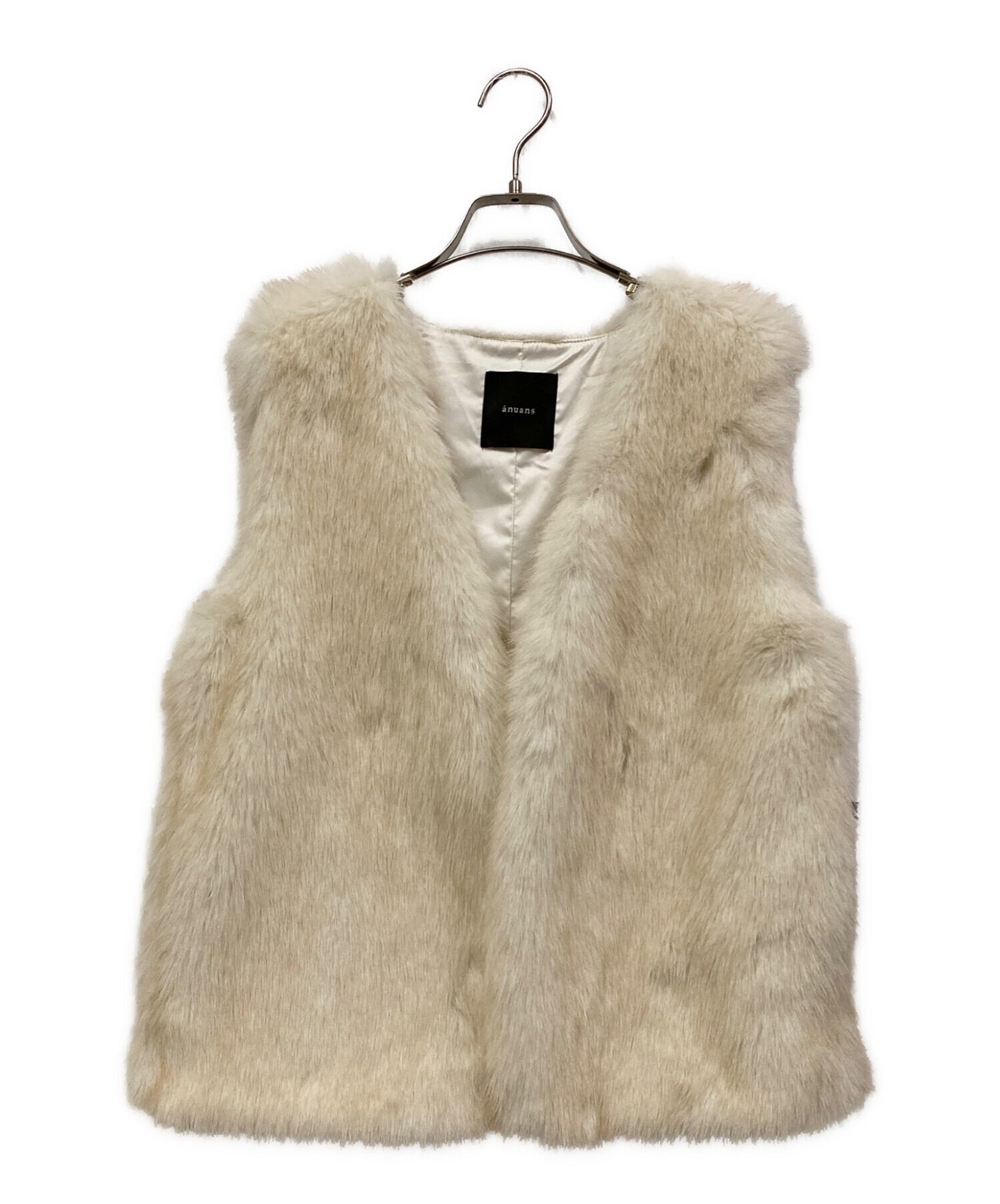 アニュアンス　ショートファーベスト　ベージュ 中古・古着通販】anuans (アニュアンス) ショートファーベスト