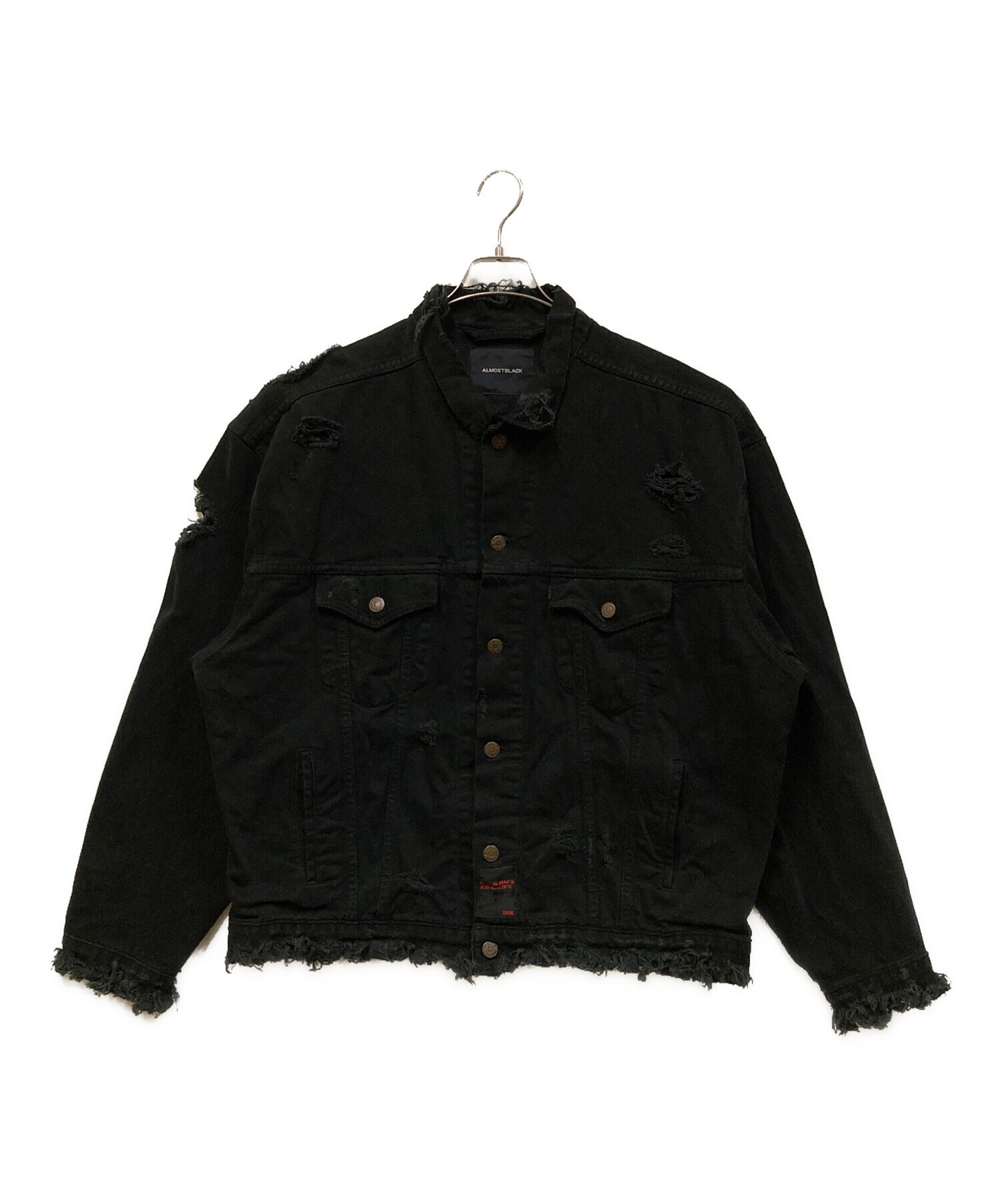 中古・古着通販】ALMOSTBLACK (オールモストブラック) ダメージ加工 