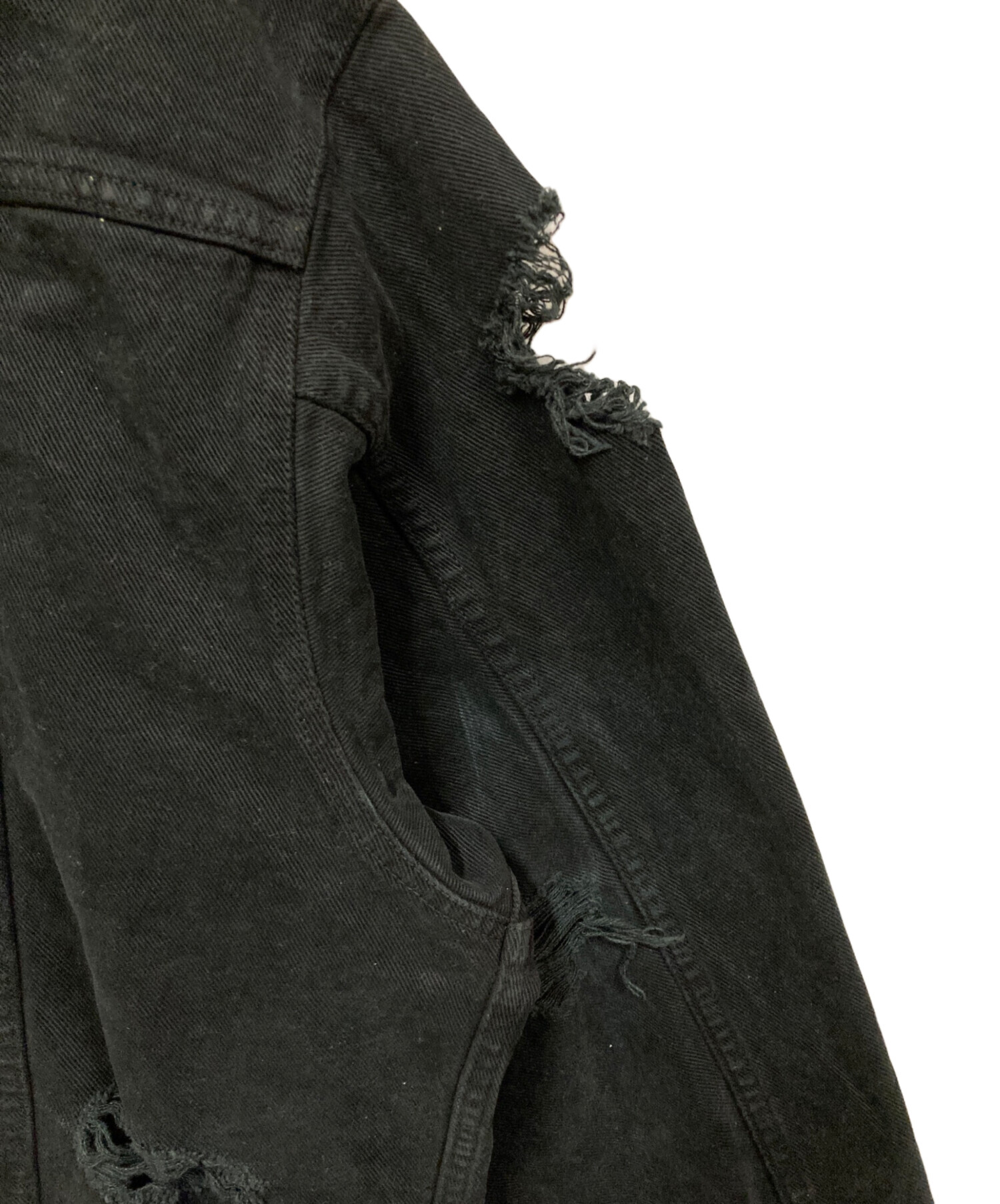 中古・古着通販】ALMOSTBLACK (オールモストブラック) ダメージ加工 
