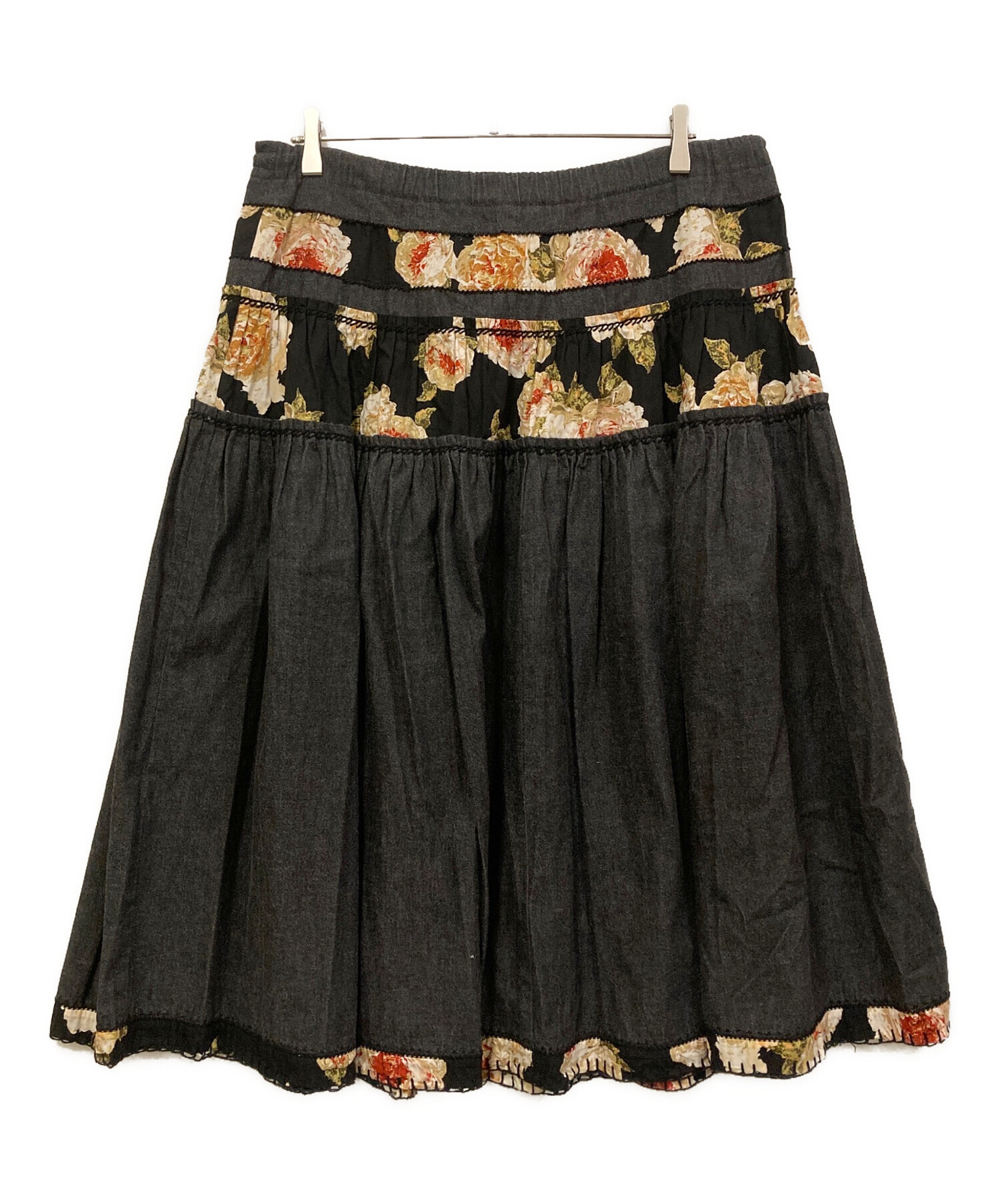 中古・古着通販】KANEKO ISAO (カネコ イサオ) 花柄デニムスカート