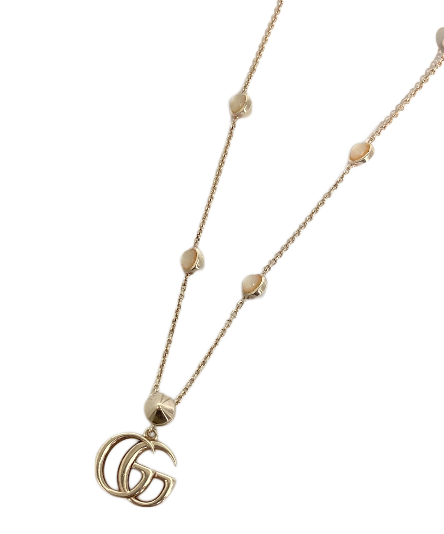 中古・古着通販】GUCCI (グッチ) ダブルGマザーオブパールネックレス