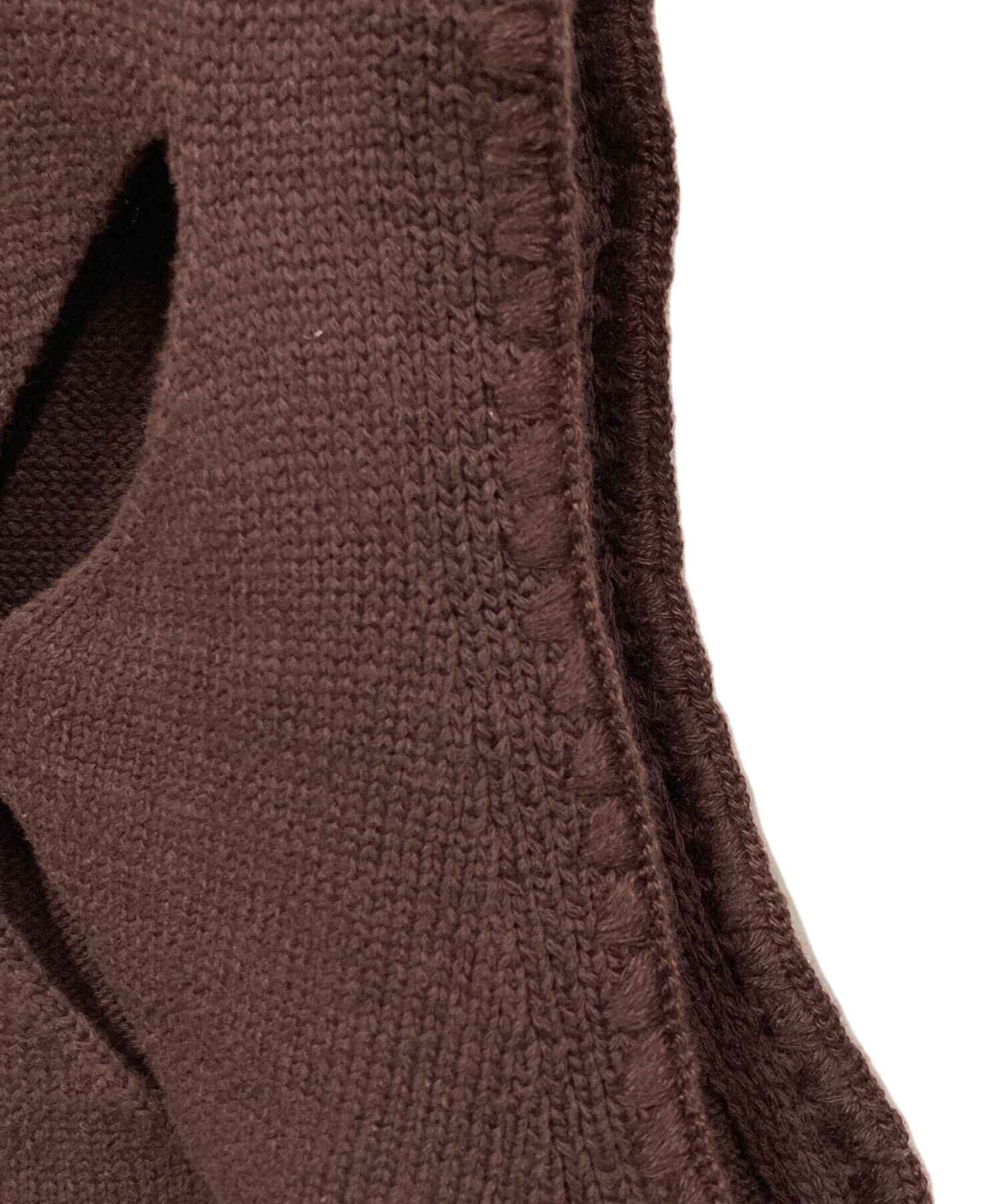 中古・古着通販】tyn.TGOR (トゴール) フリンジニットベスト ブラウン