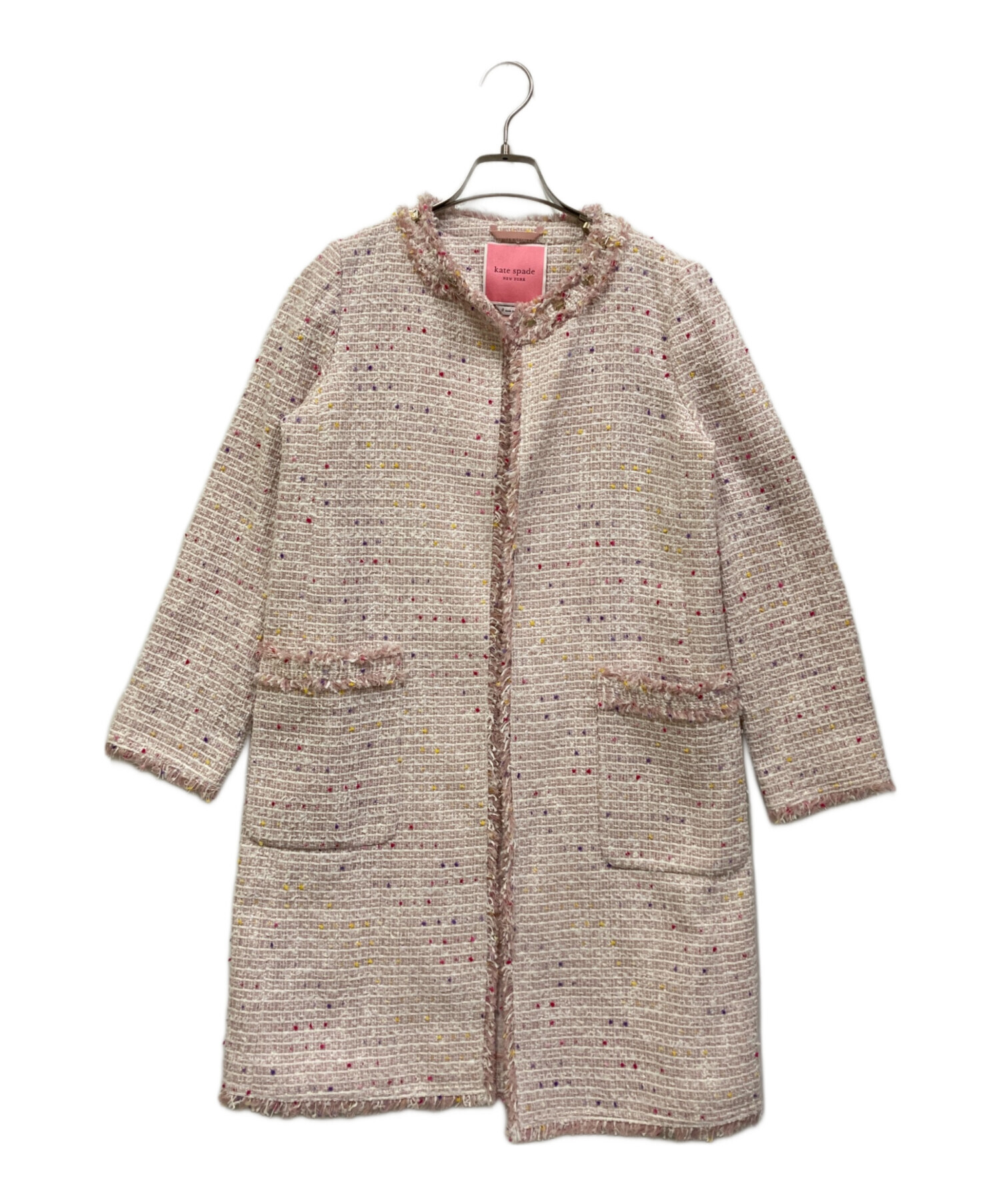 中古・古着通販】Kate Spade (ケイトスペード) ツイードコート ピンク