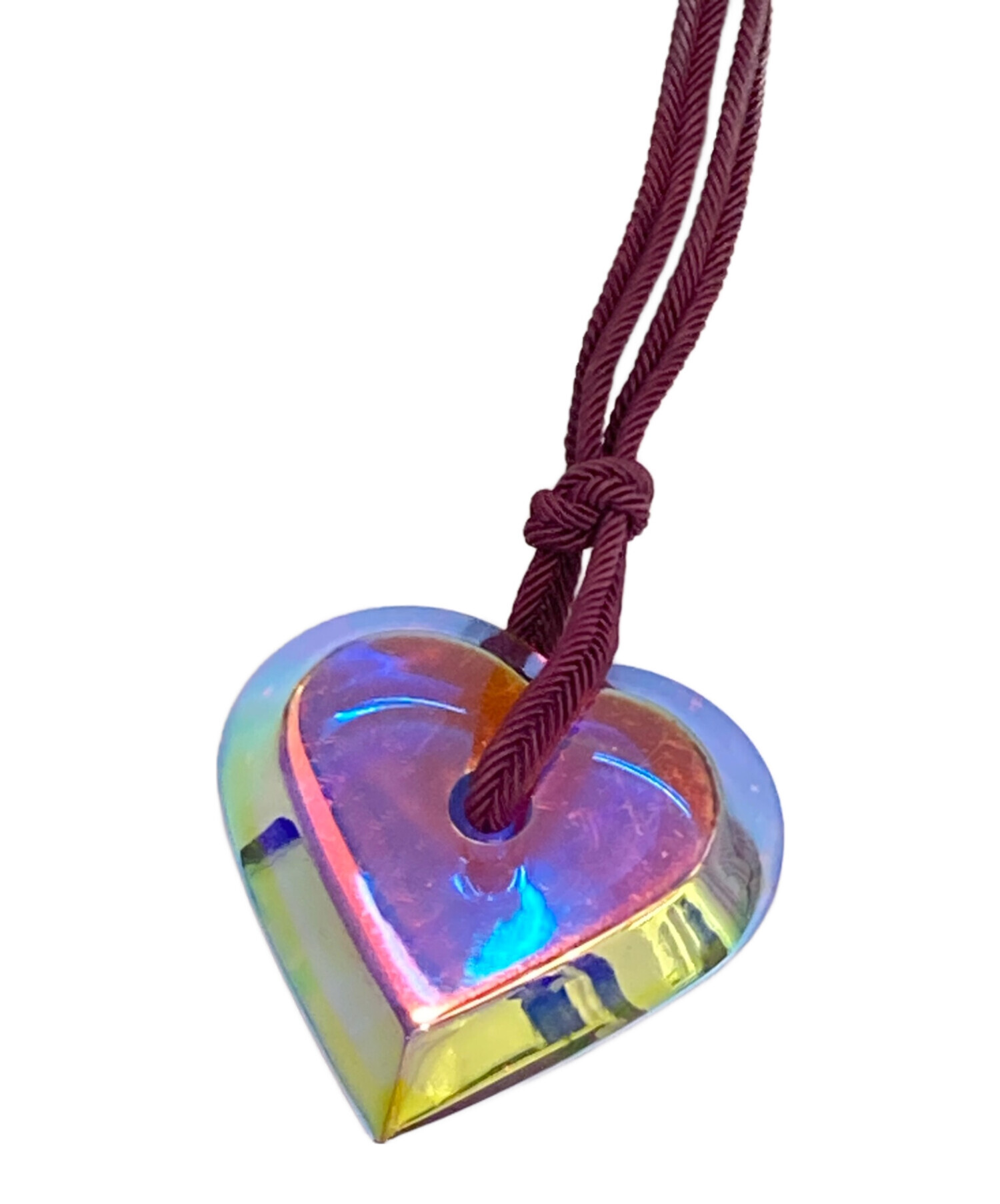 美品✨ バカラ ガレア クリスタルガラス ネックレス クリアパープル baccarat バカラ 925 K18YG シルバー イエローゴールド ネックレス