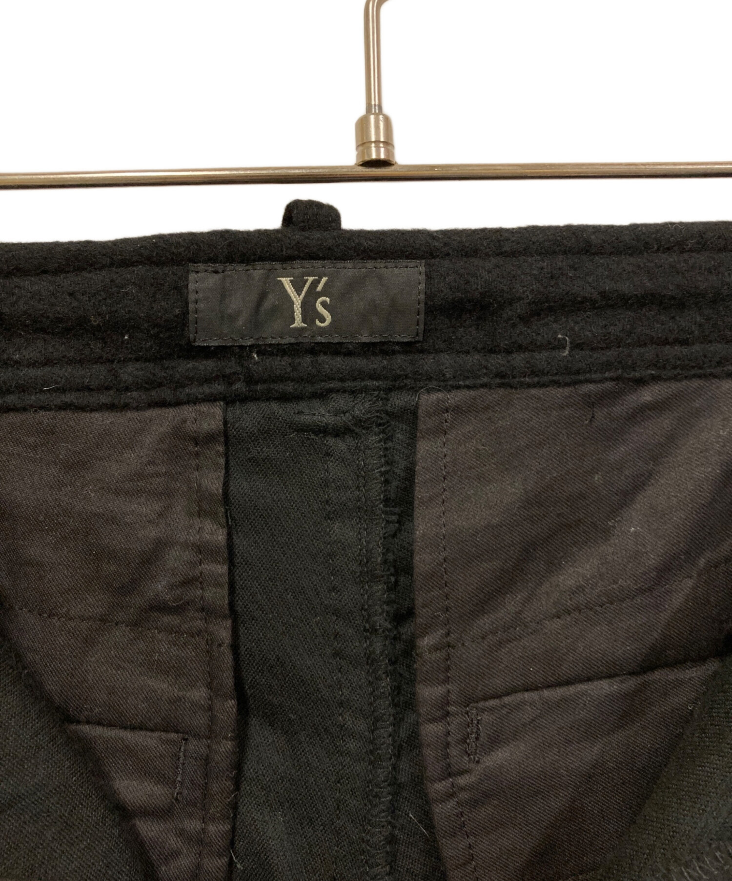 中古・古着通販】Y's (ワイズ) ウールワイドパンツ ブラック サイズ:2