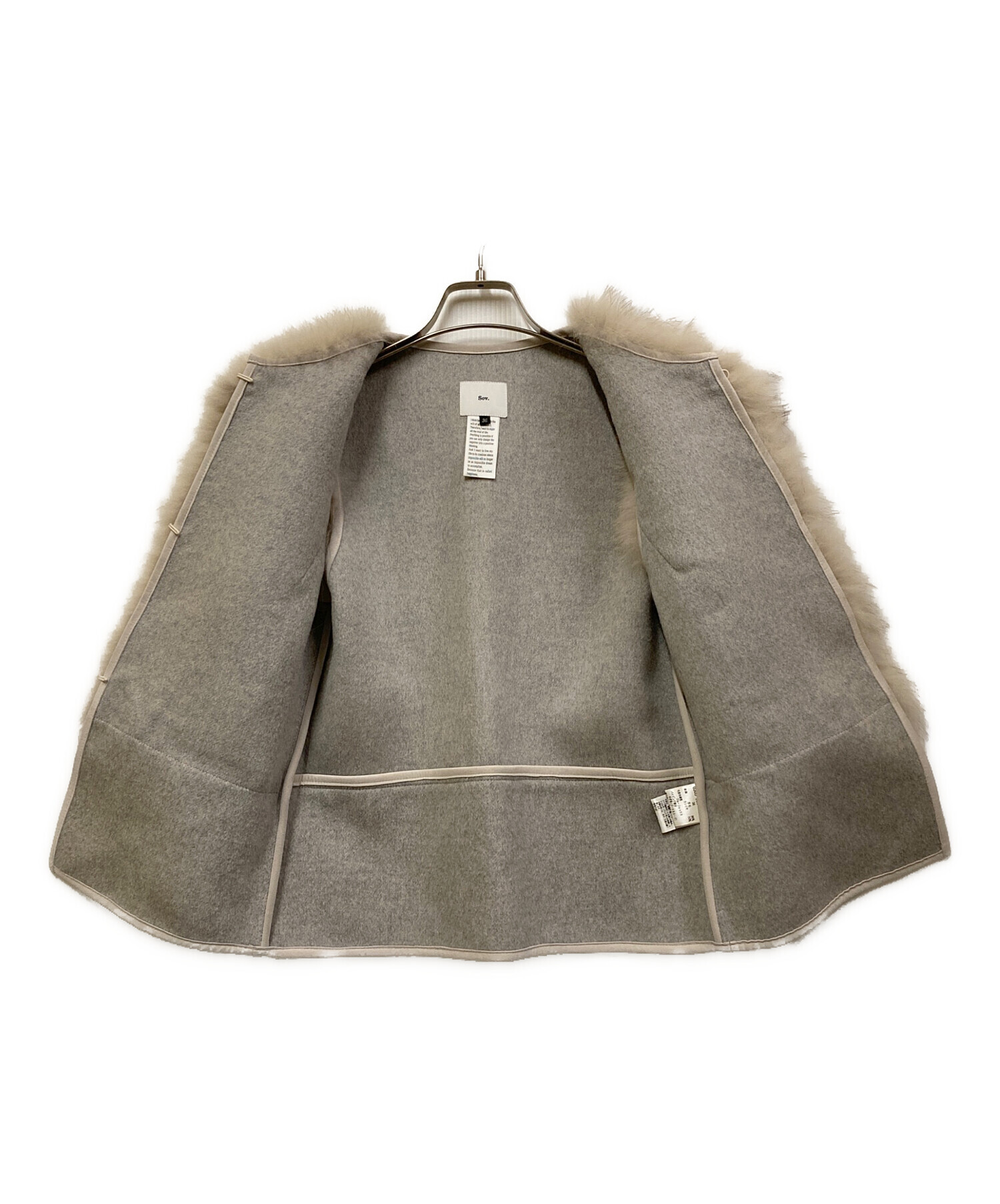 中古・古着通販】Sov. (ソブ) フォックスファーベスト ベージュ サイズ