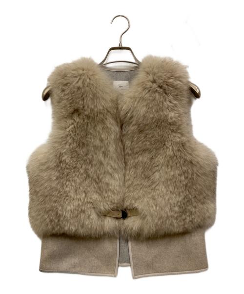 中古・古着通販】Sov. (ソブ) フォックスファーベスト ベージュ サイズ